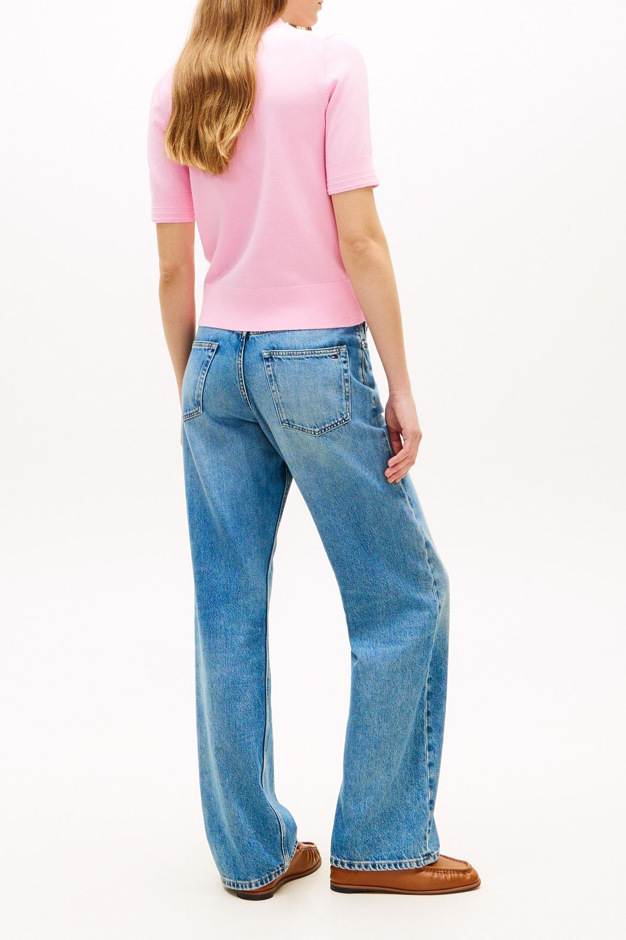 FINE KNIT JERSEY SHORT SLEEVE JUMPER ROSE PETAL 2