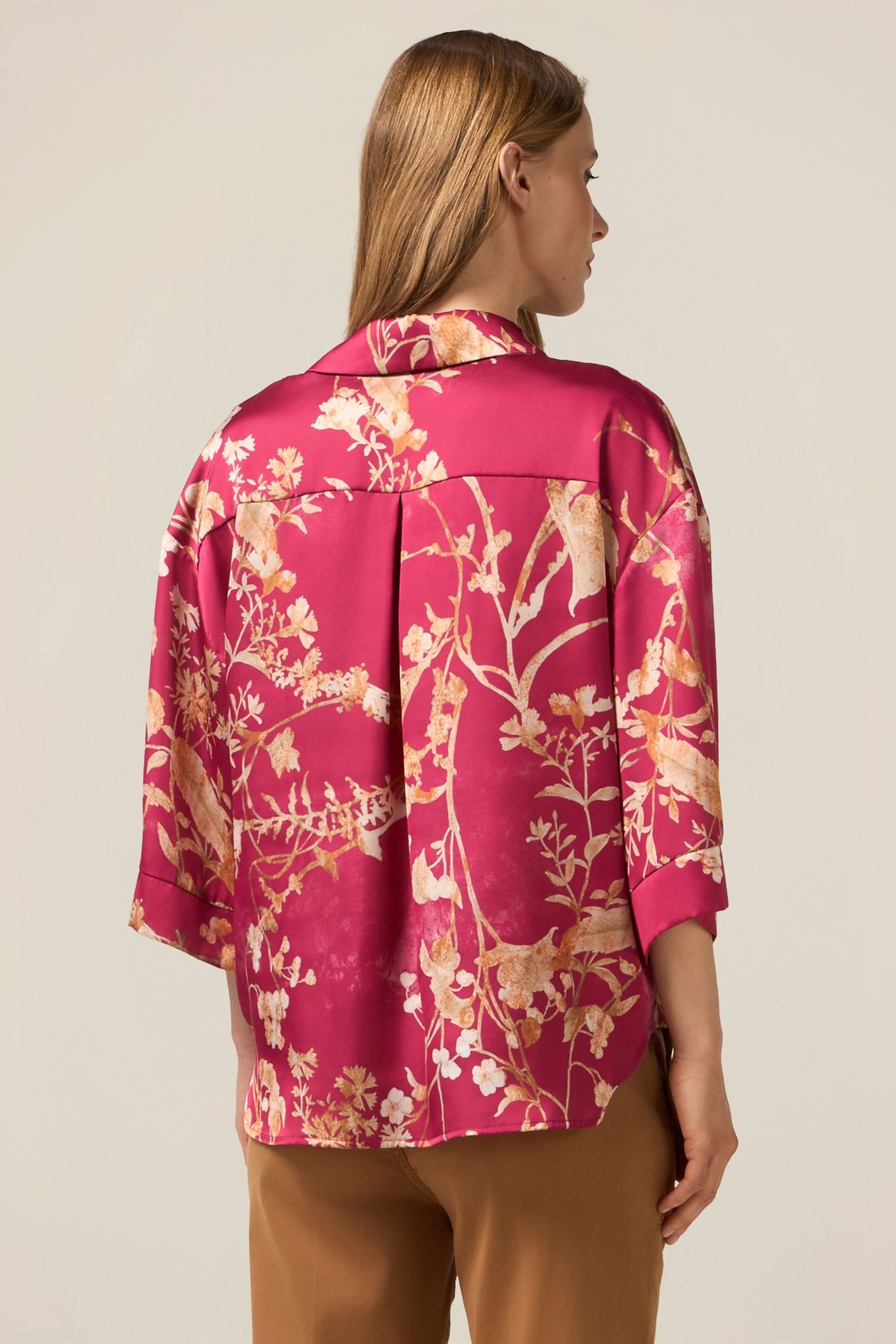 PATTERNED SATIN SHIRT FUCHSIA 2