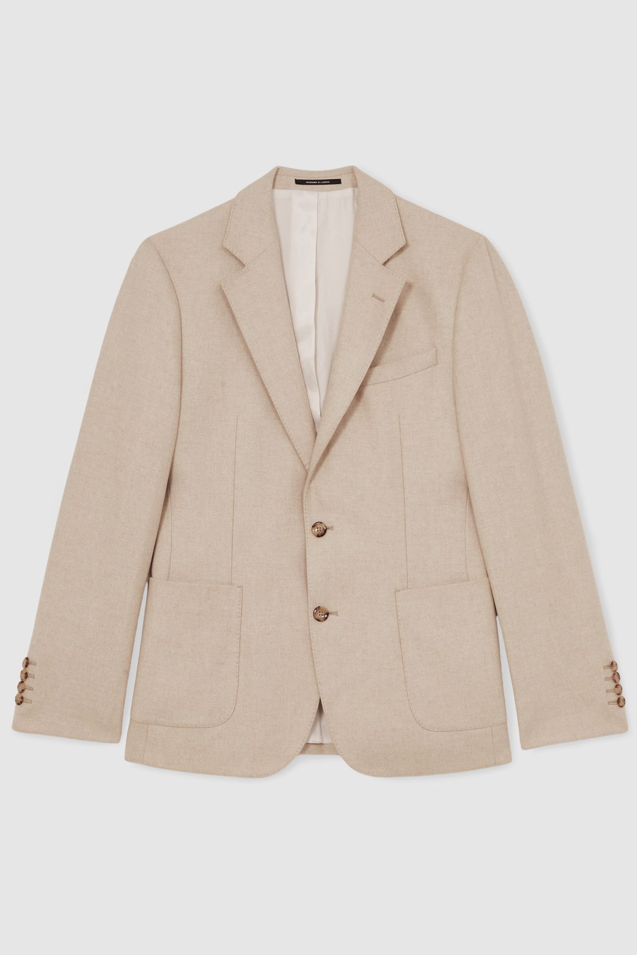 SB NOTCH FLANNEL BLAZER OATMEAL BROWN 1