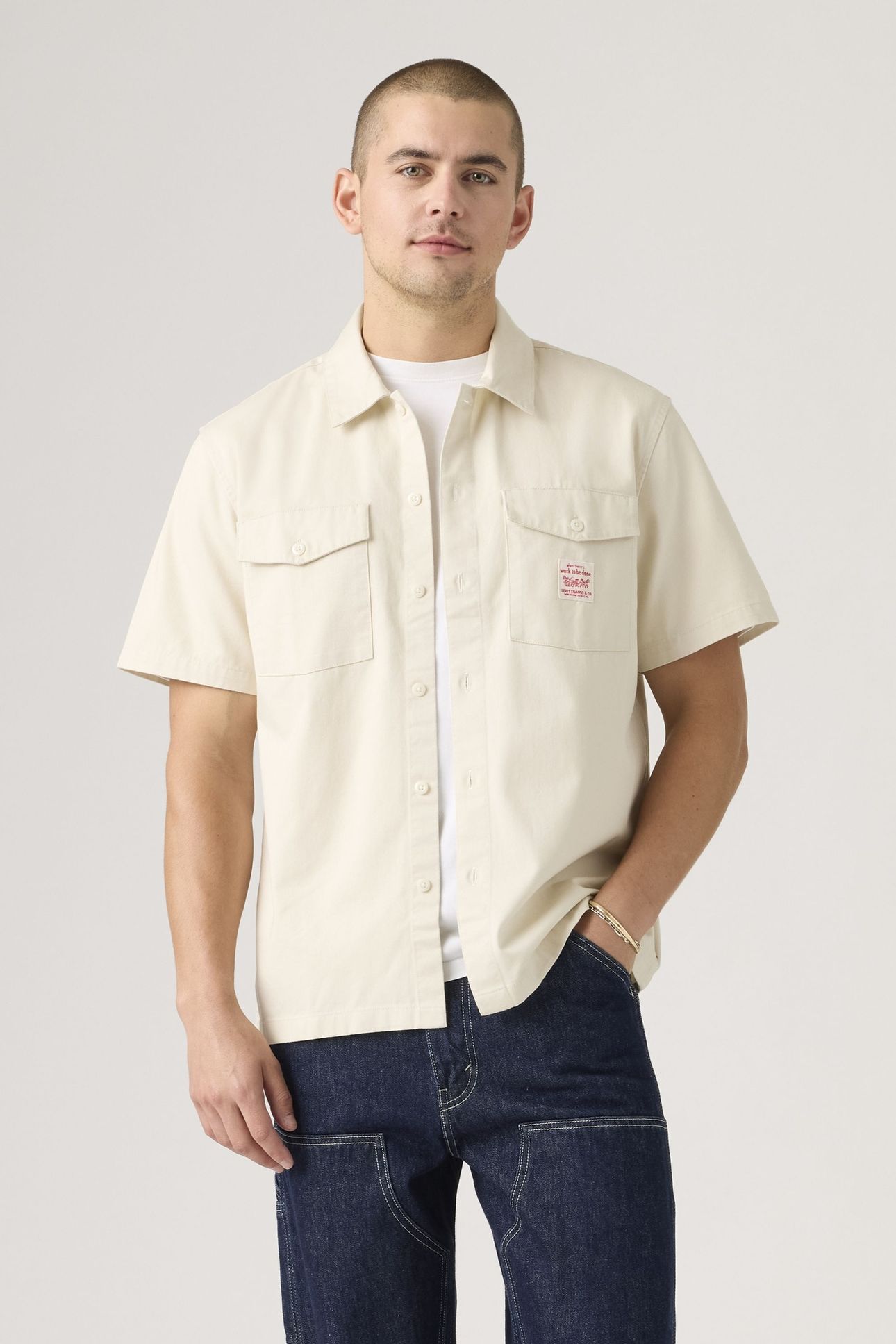 SHORT SLEEVE WORKER SHIRT GREY 1