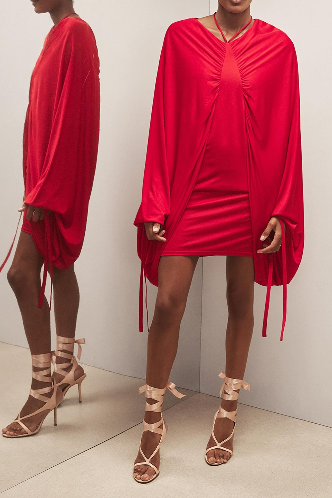 batwing jersey dress MINI RED | Online Outlet US 14