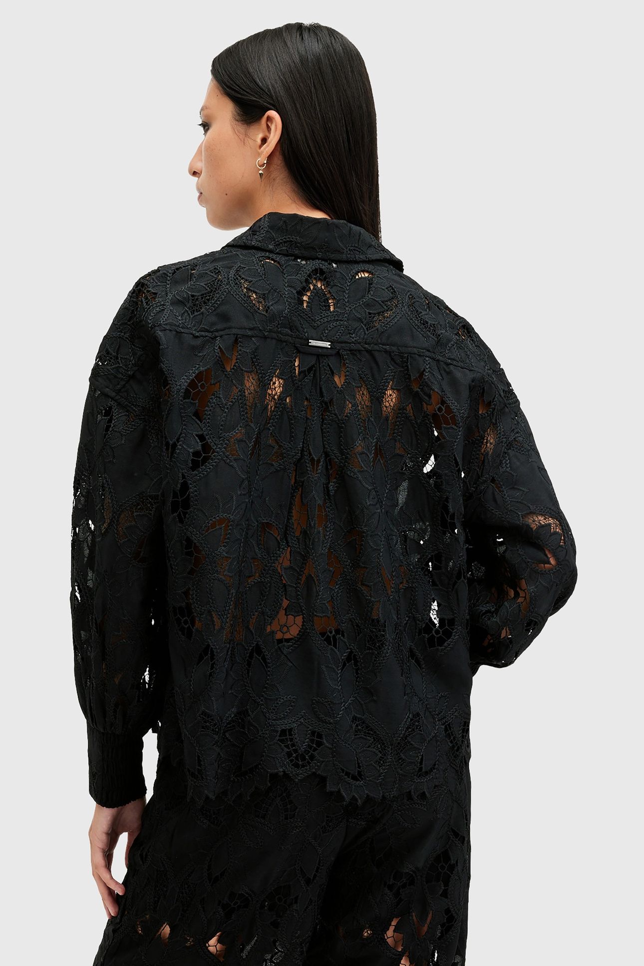 CHARLI EMB LS SHIRT BLACK 2