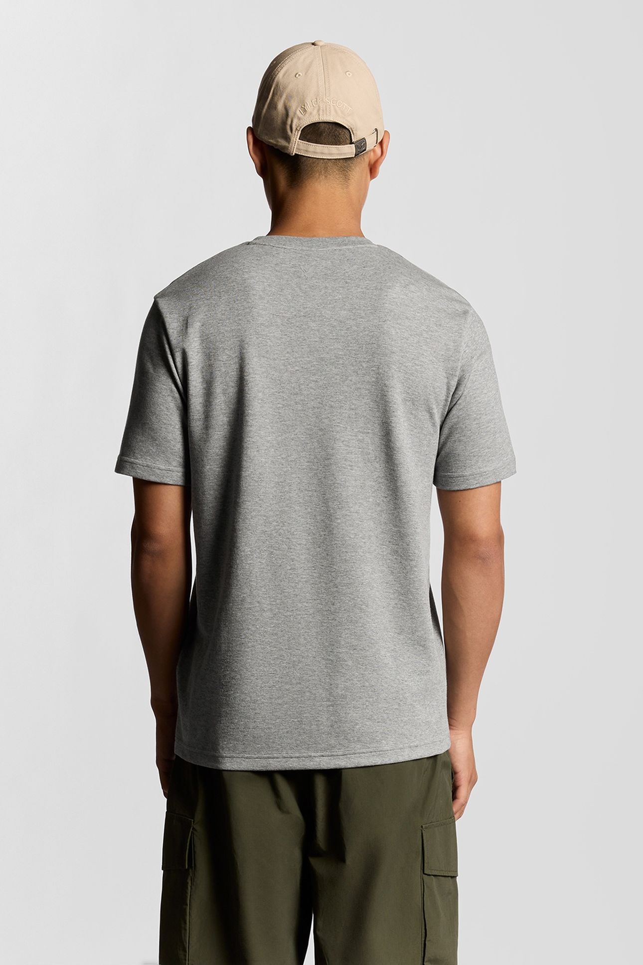 CHEST LOGO INTERLOCK T-SHIRT MID GREY MARL 3