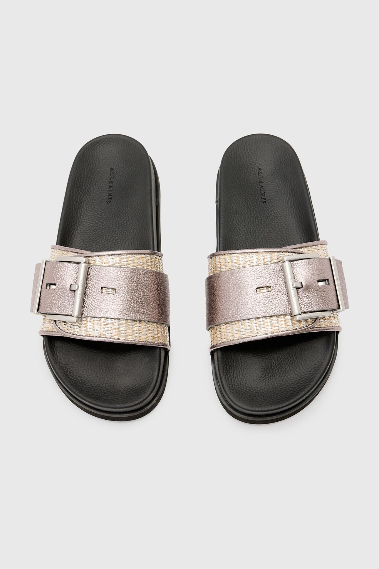 ELLIE RAFFIA SLIDER SILVER 2