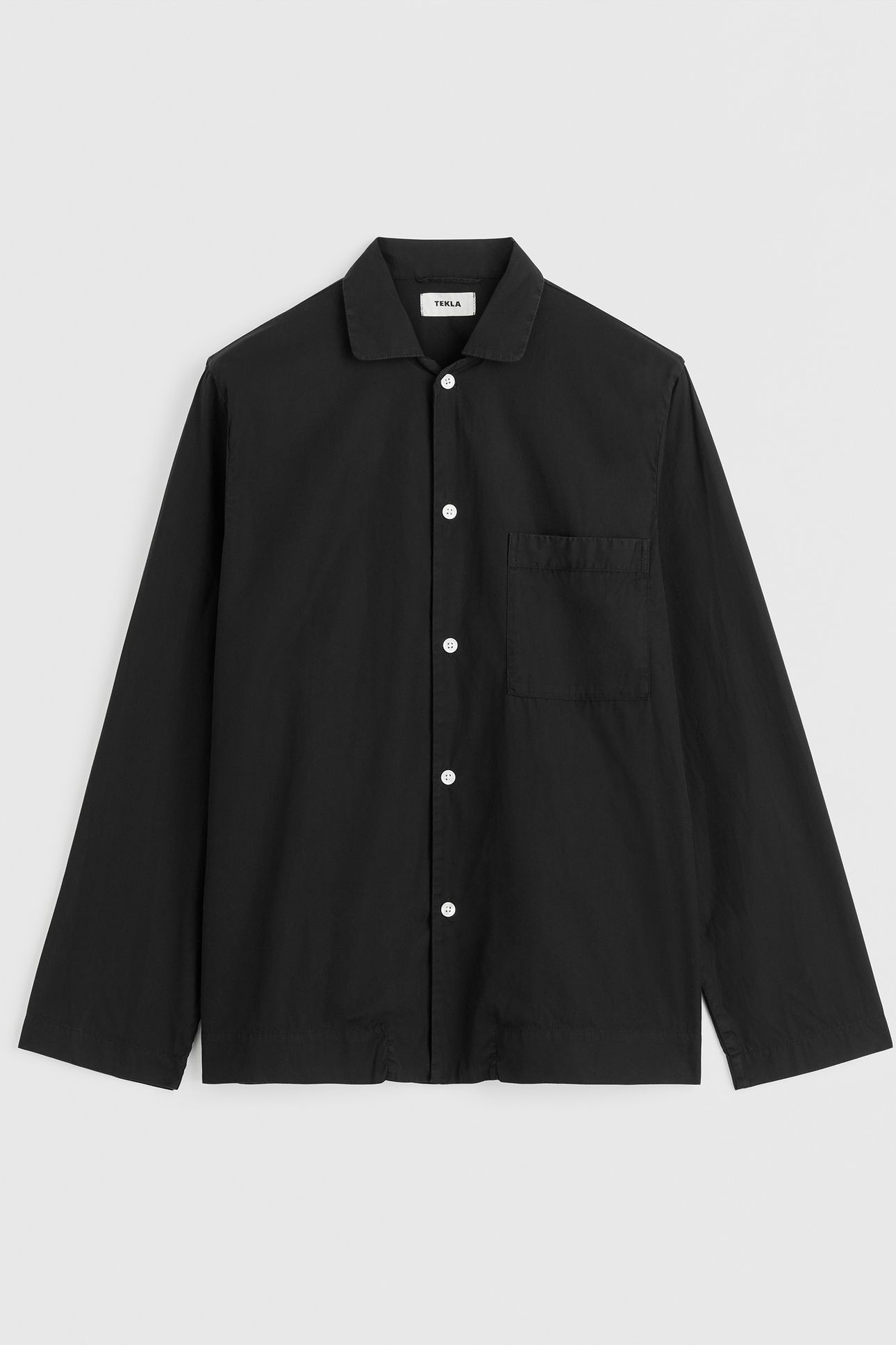 UNISEX POPLIN, PYJAMAS SHIRT ALL BLACK 3