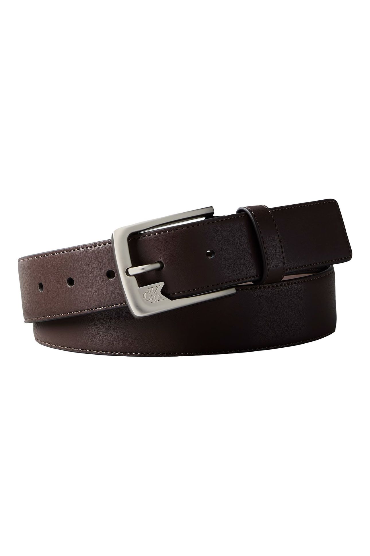 MONO FRAME BUCKLE BELT DARK BROWN/PEWTER 1