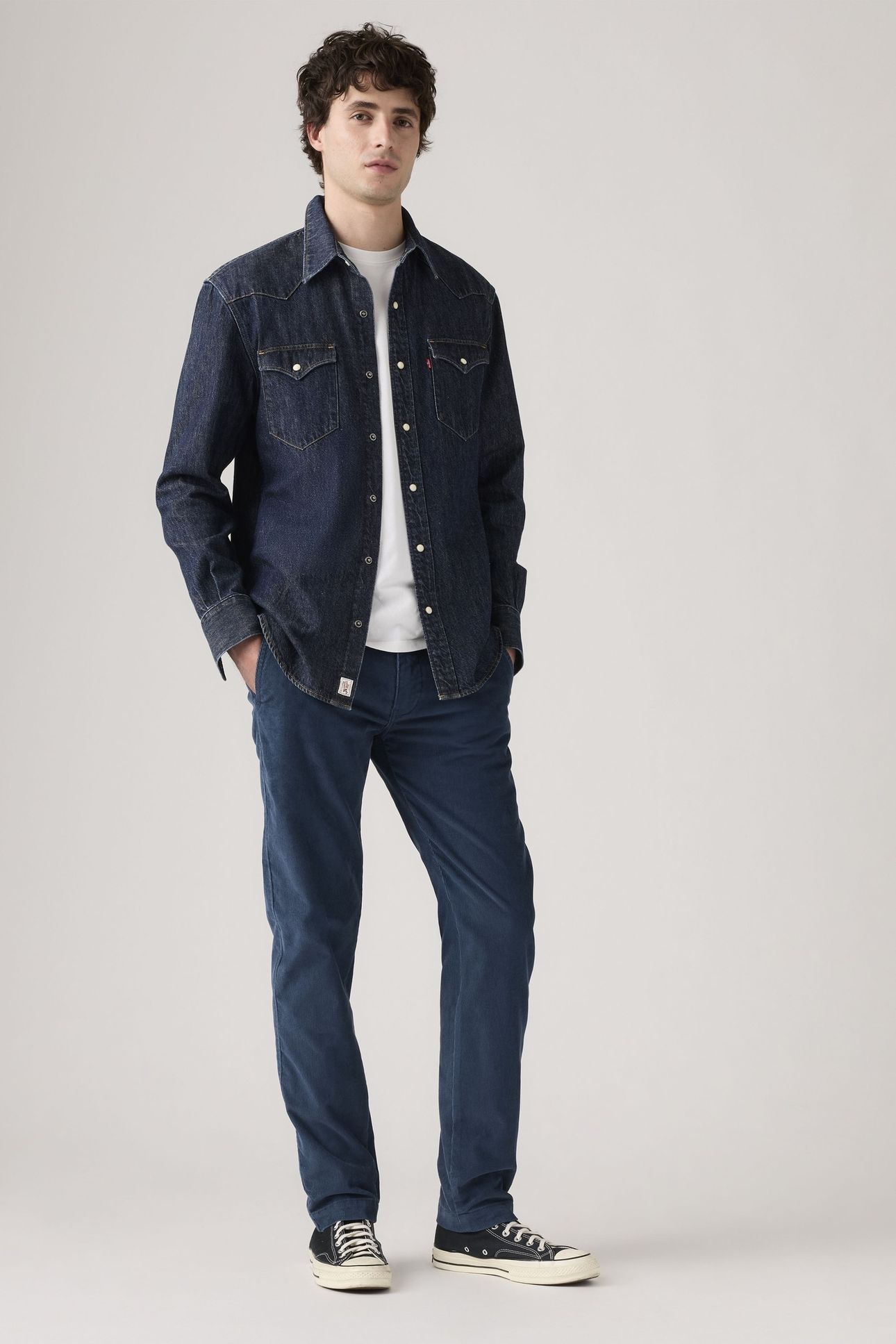 XX STANDARD TAPER CORDUROY CHINOS BLUE 1