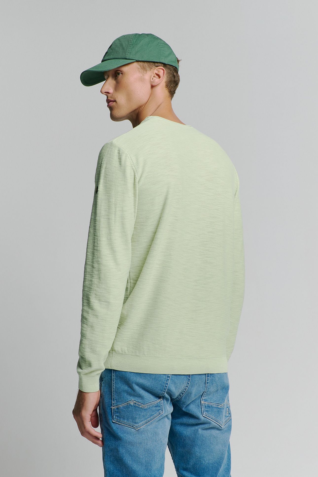 PULLOVER CREWNECK GARMENT DYED + STONE WASHED MINT 2