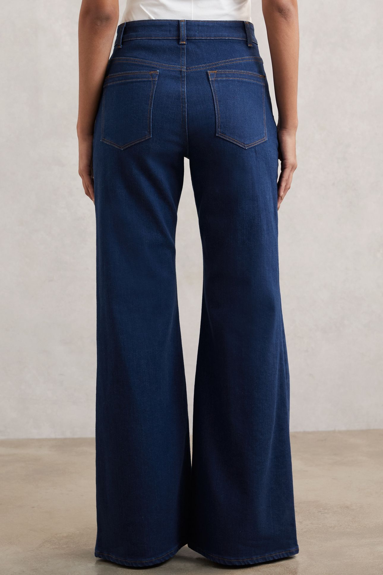 FLARE PIN STITCH JEAN BLUE 2