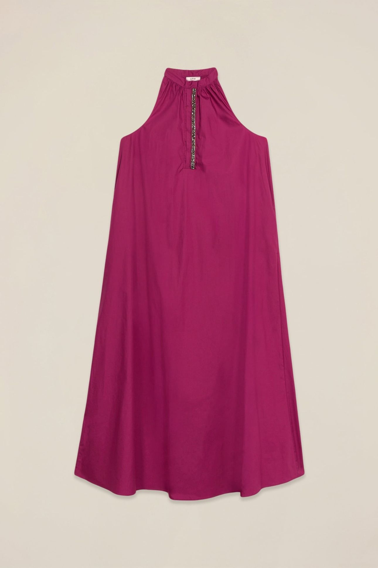 LONG POPLIN DRESS FUCHSIA 3