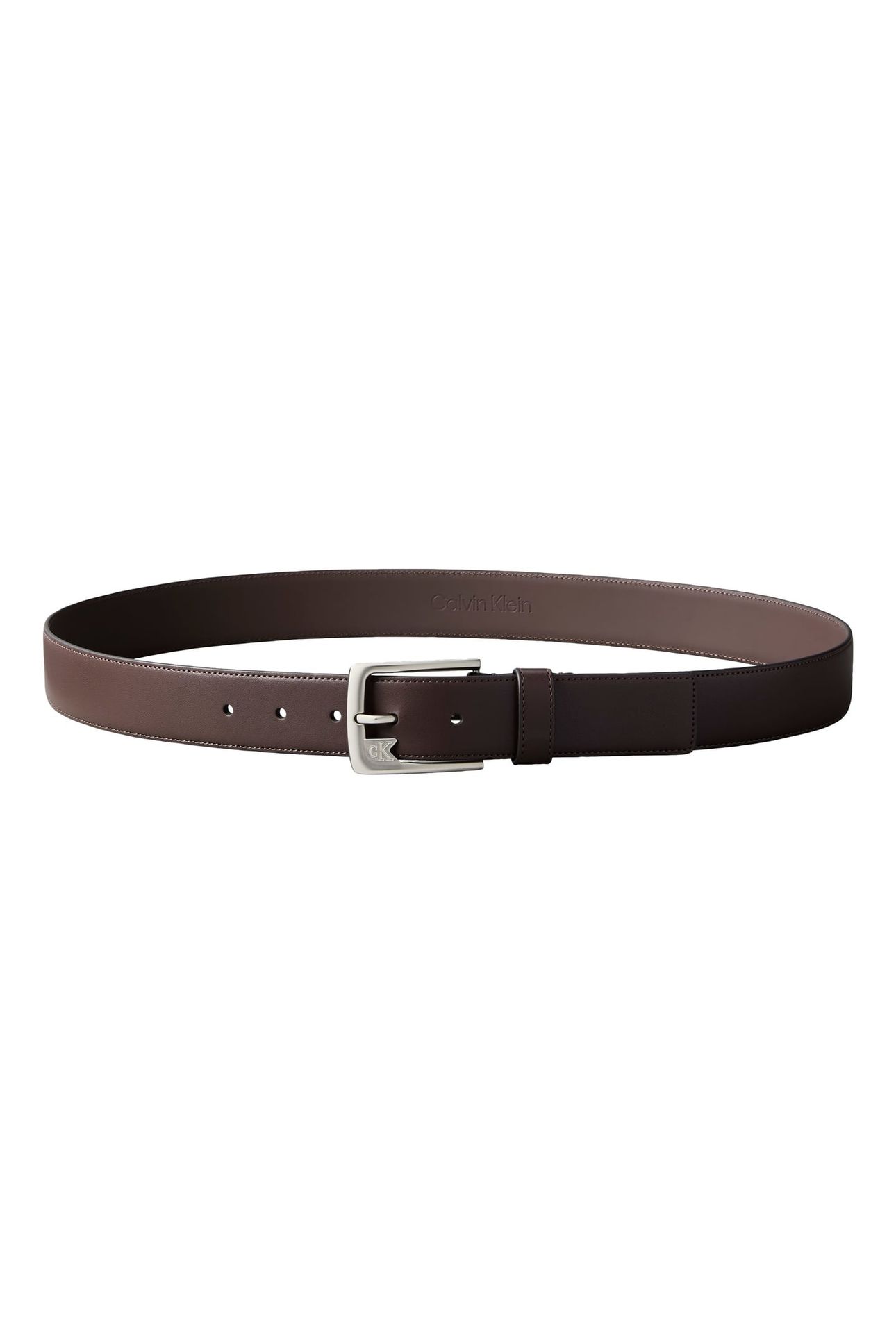 MONO FRAME BUCKLE BELT DARK BROWN/PEWTER 2