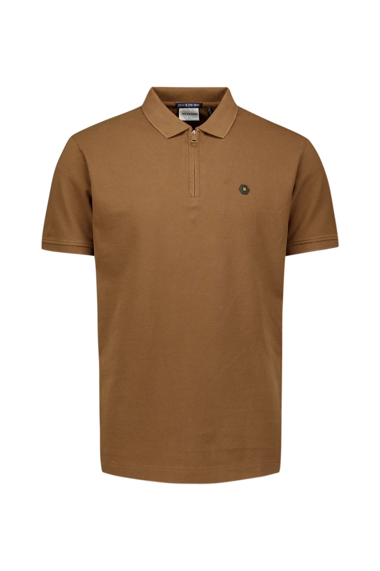 POLO ZIP PIQUE GARMENT DYED CAMEL 5