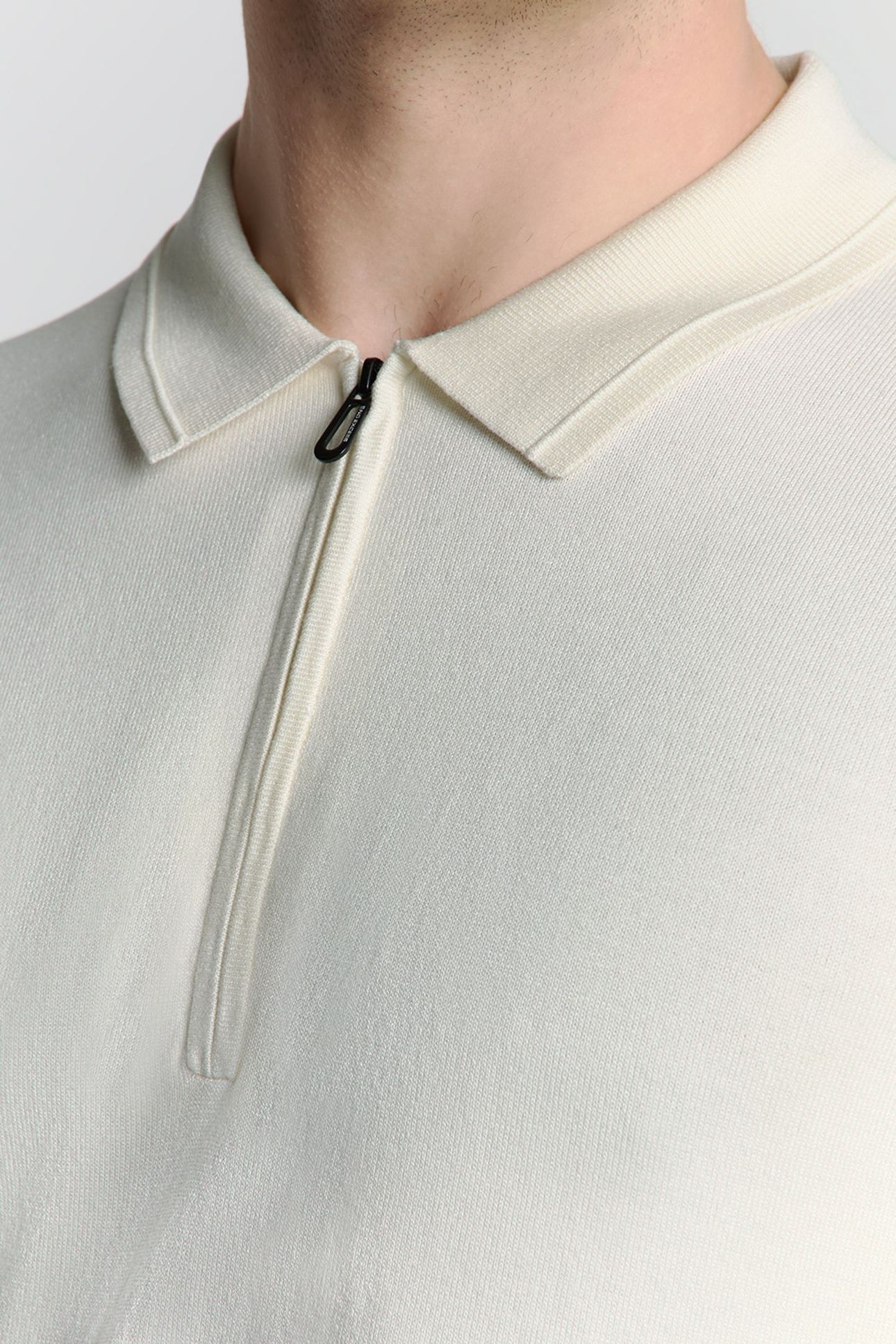 PULLOVER SHORT SLEEVE POLO ZIP SOLID OFFWHITE 6