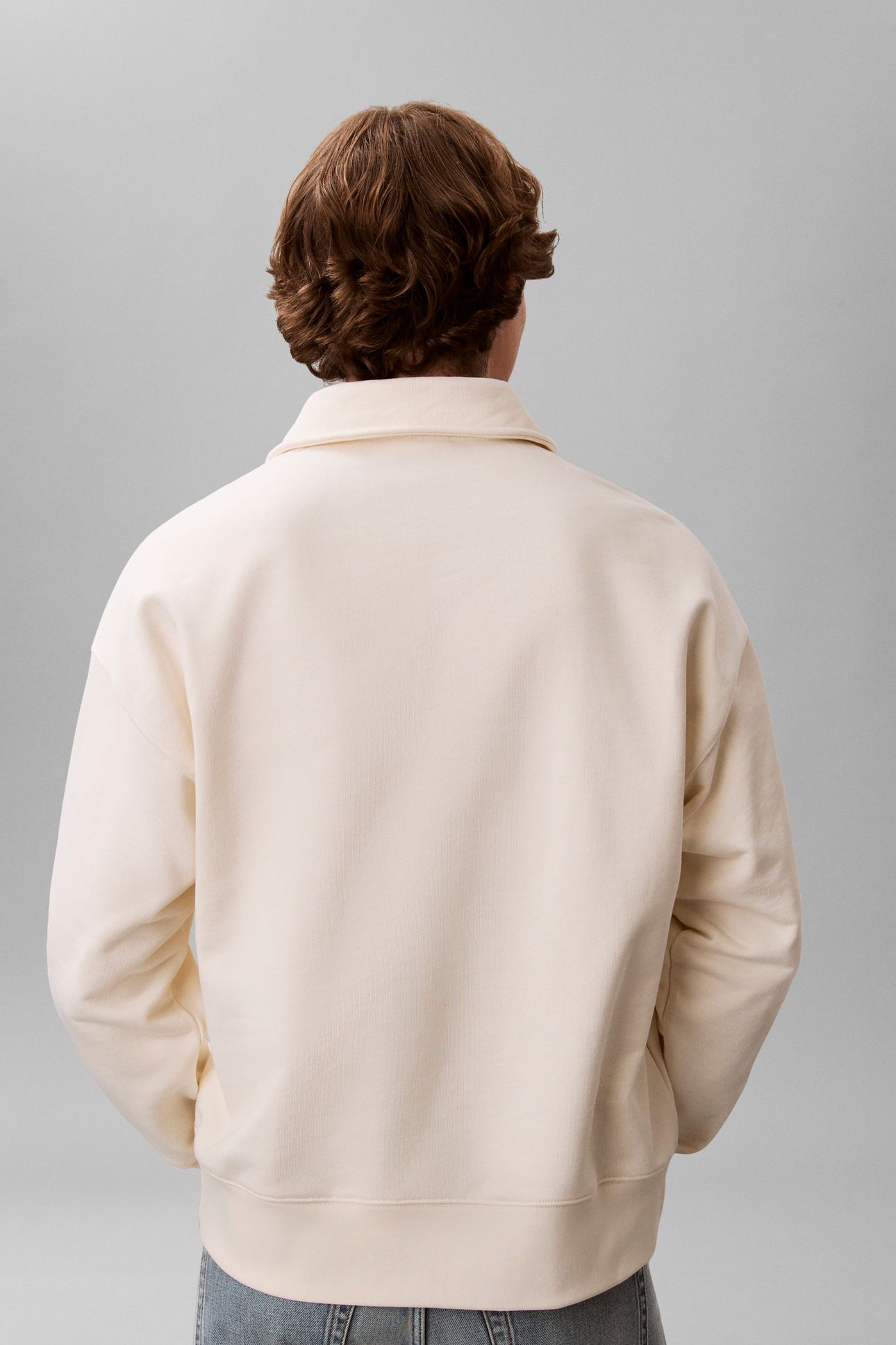LS HEAVY WEIGHT TERRY SWEATSHIRT ANTIQUE WHITE 2