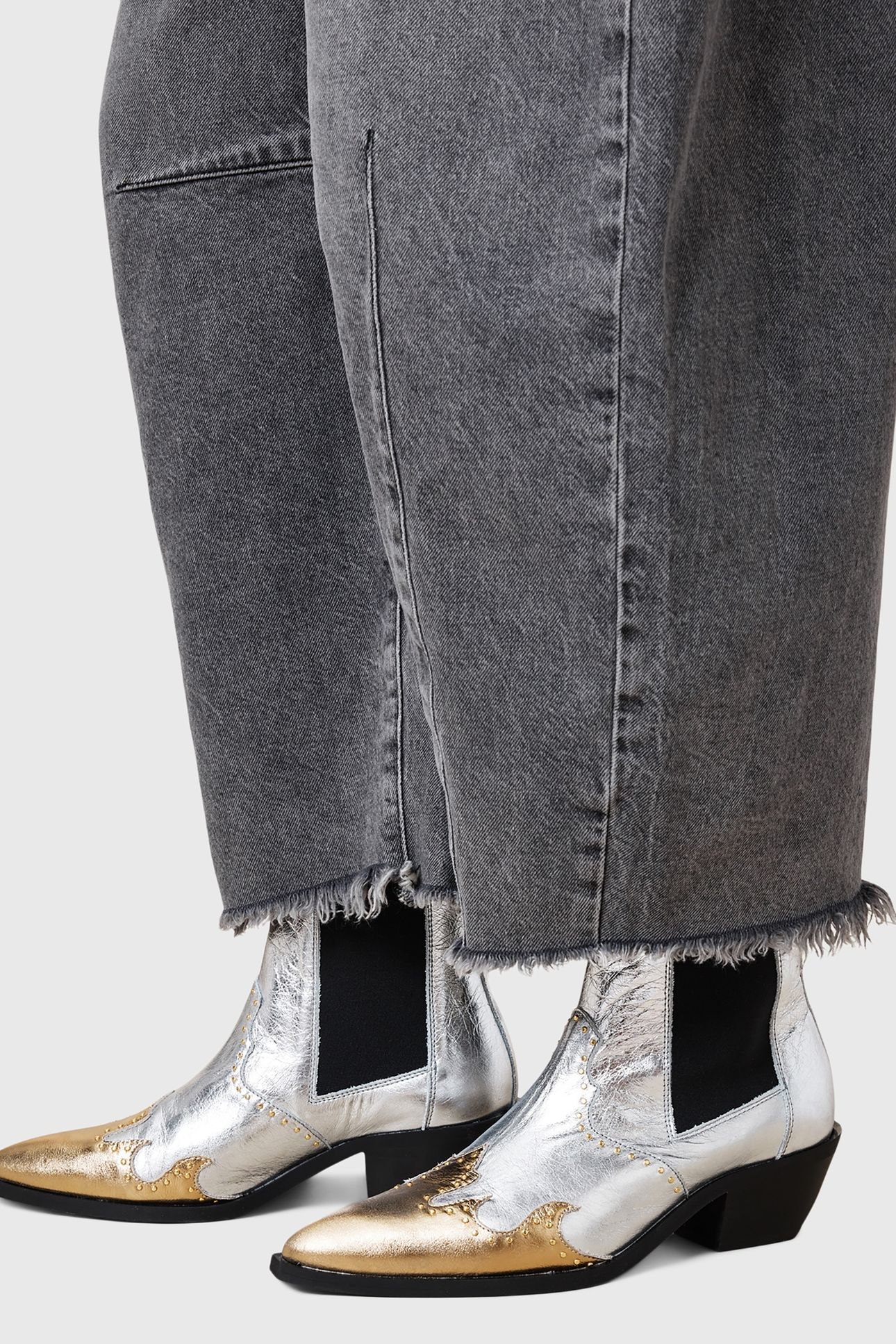 DENVER STUD BOOT SILVER/GOLD 6