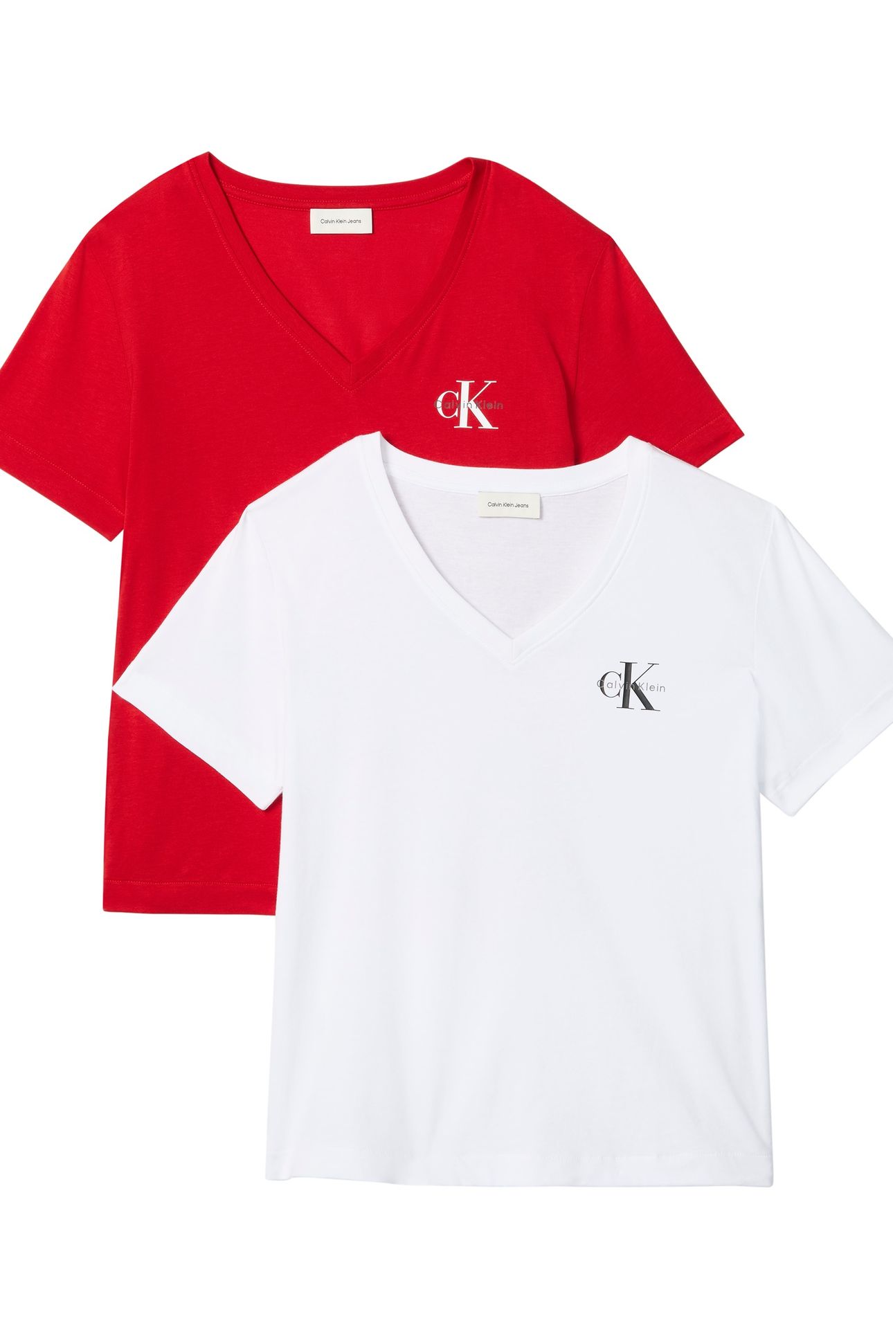 LOGO V-NECK 2-PACK TEE ADRENALINE RUSH/BRILLIANT WHITE 5