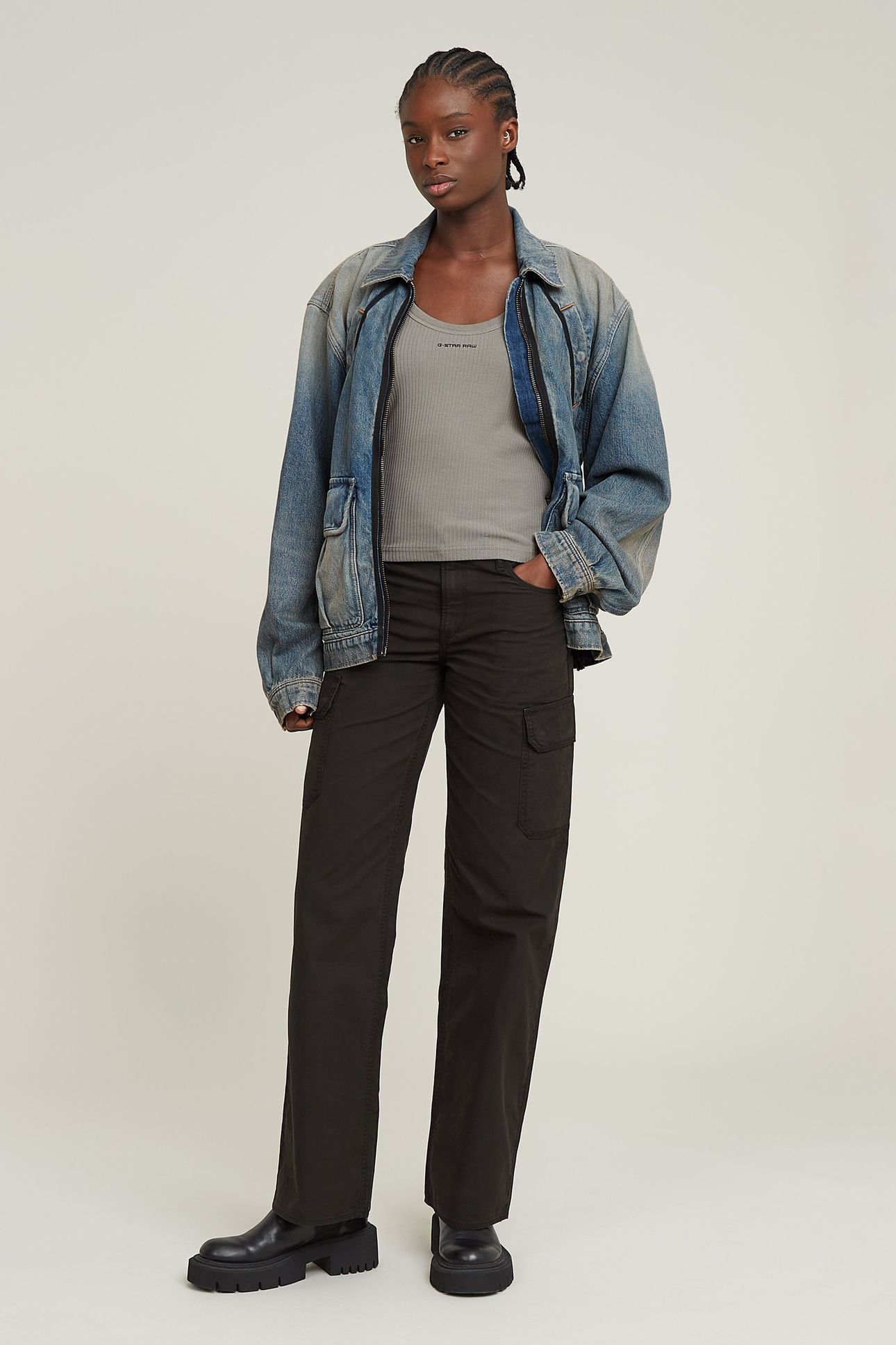 JUDEE CARGO PANTS BLACK 1