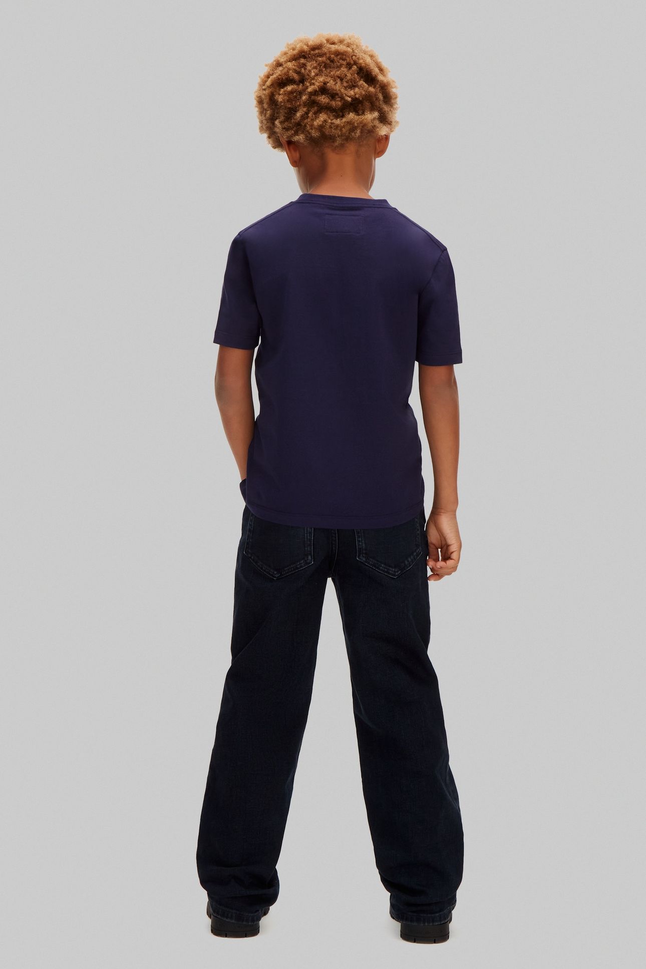 BOYS LOGO LABEL SS T-SHIRT EVENING BLUE 4