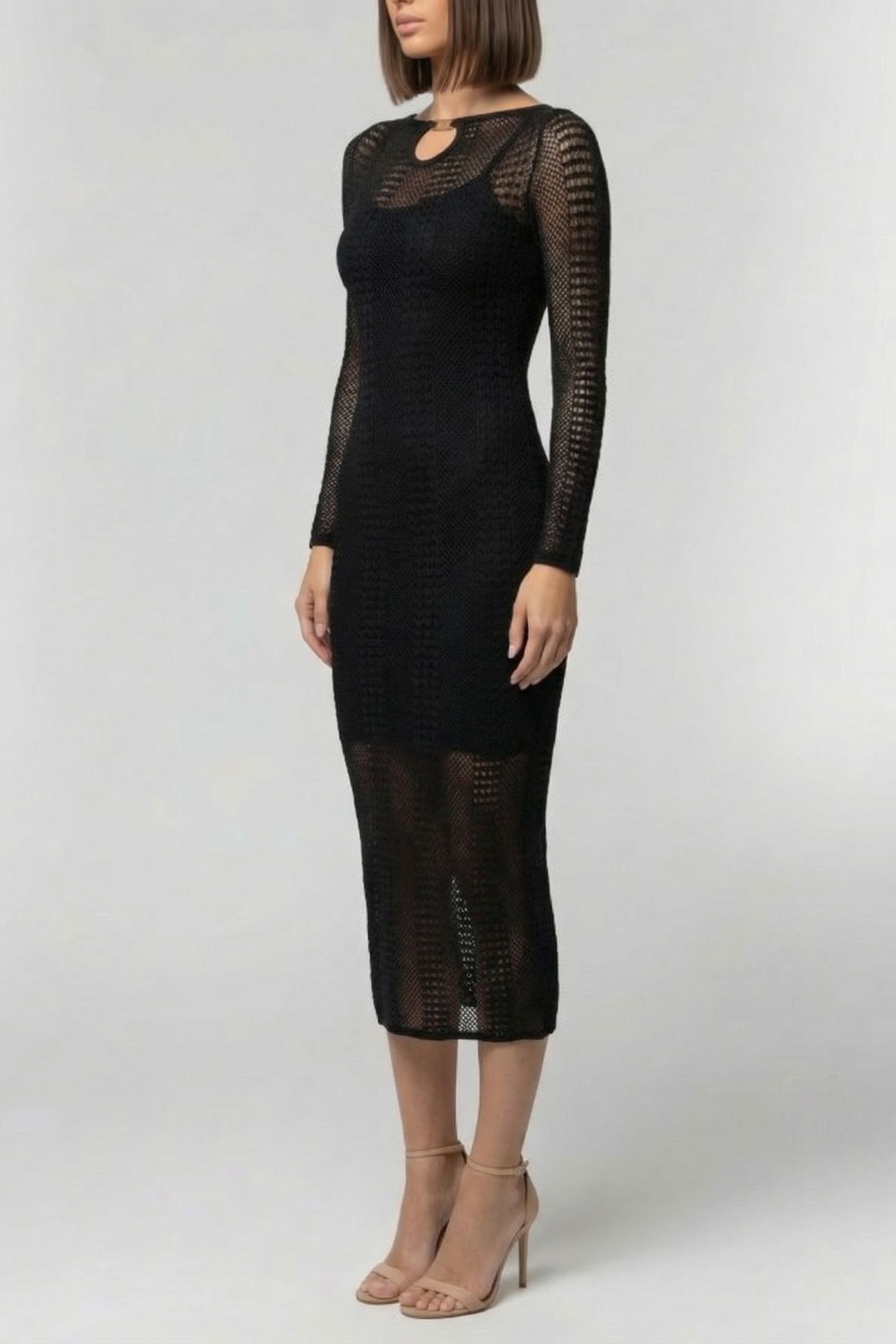 MARCIANO BY GUESS EMMA LS SWEATER DRESS JET BLACK 3