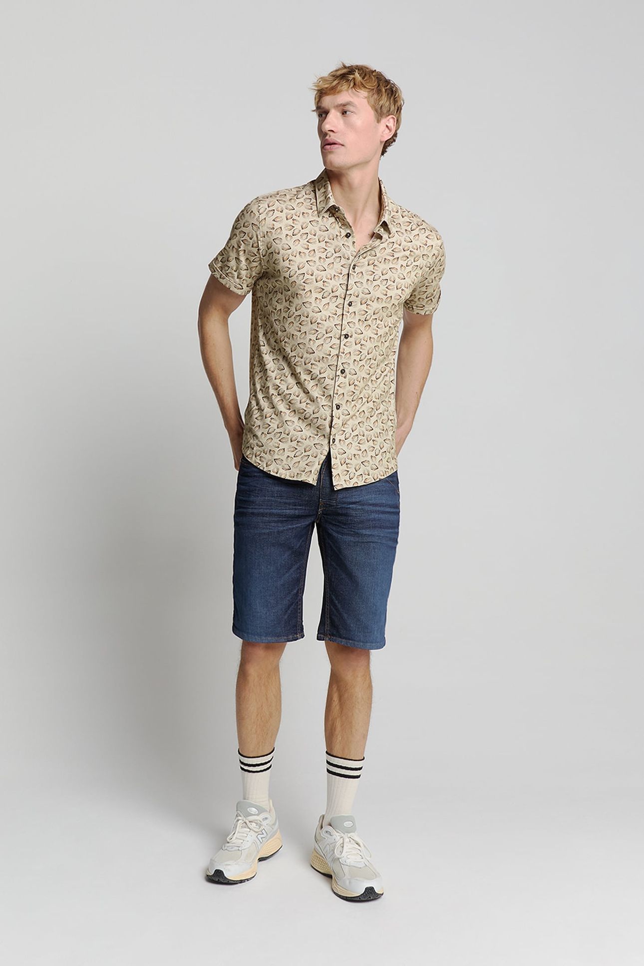SHIRT SHORT SLEEVE JERSEY ALLOVER PRINTED SAND 4