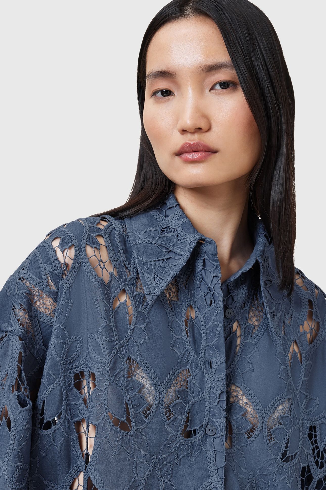 CHARLI EMB SHIRT DUSTY BLUE 7