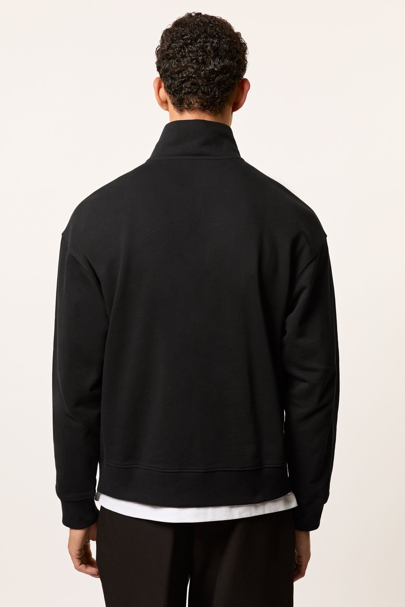LS MOTIF HALF ZIP SWEATSHIRT BLACK 3