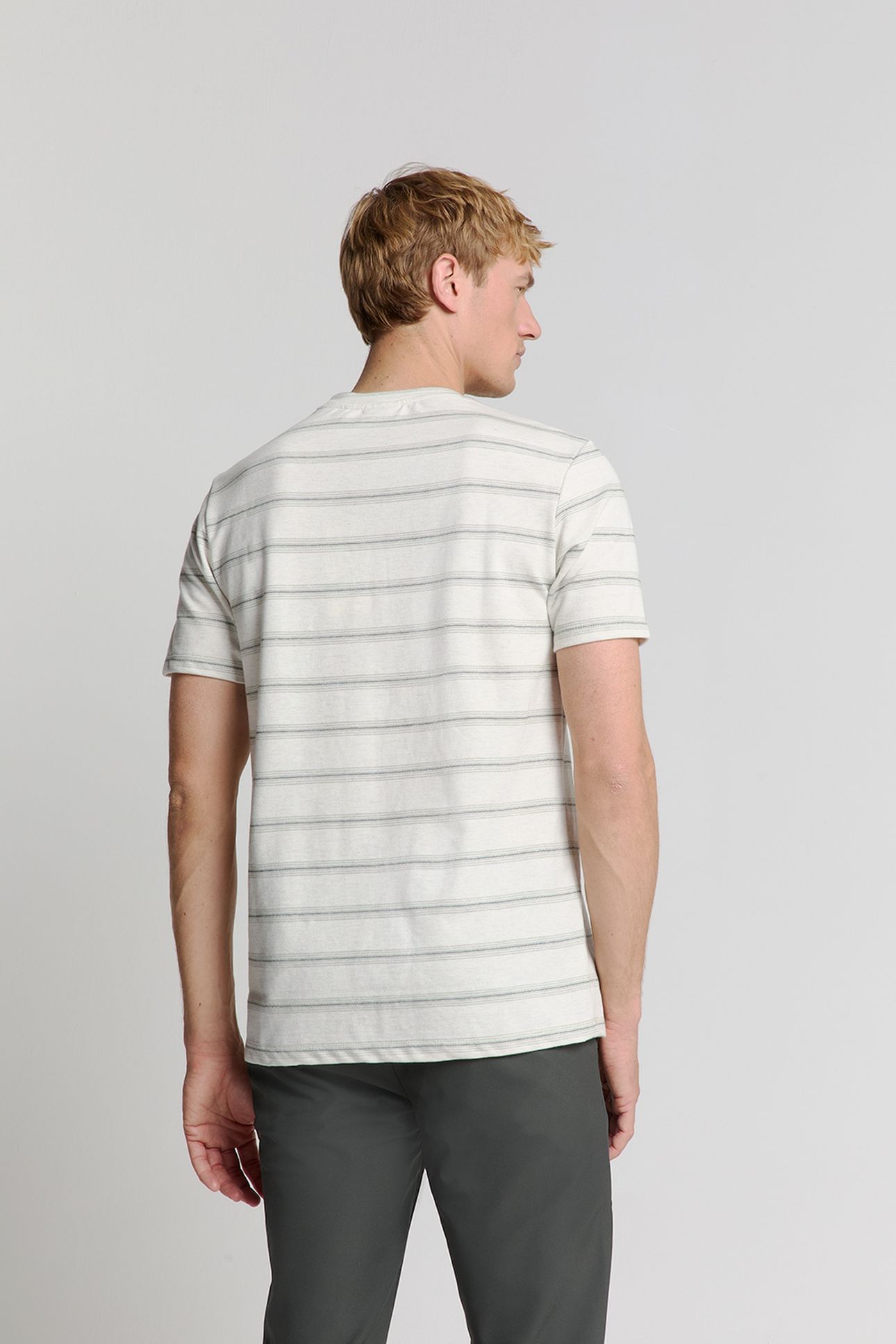 T-SHIRT CREWNECK JACQUARD STRIPE OFFWHITE 3