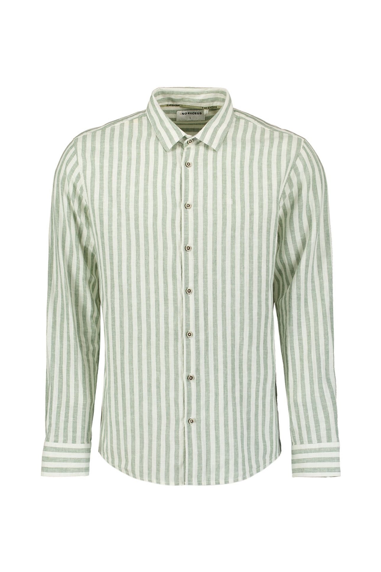 SHIRT VERICAL BIG STRIPES WITH LINEN GREEN 4