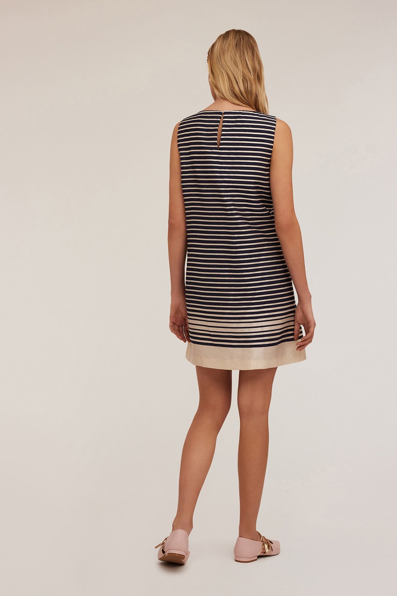 STRIPED SHEATH DRESS BLUE 2