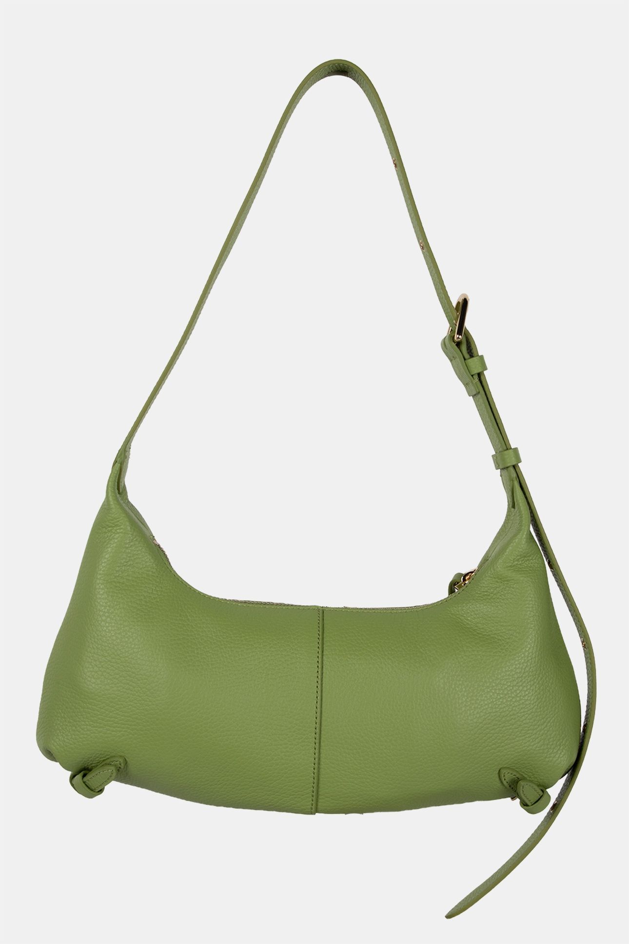 LEATHER SHOULDER BAG IN LIGHT GREEN 4