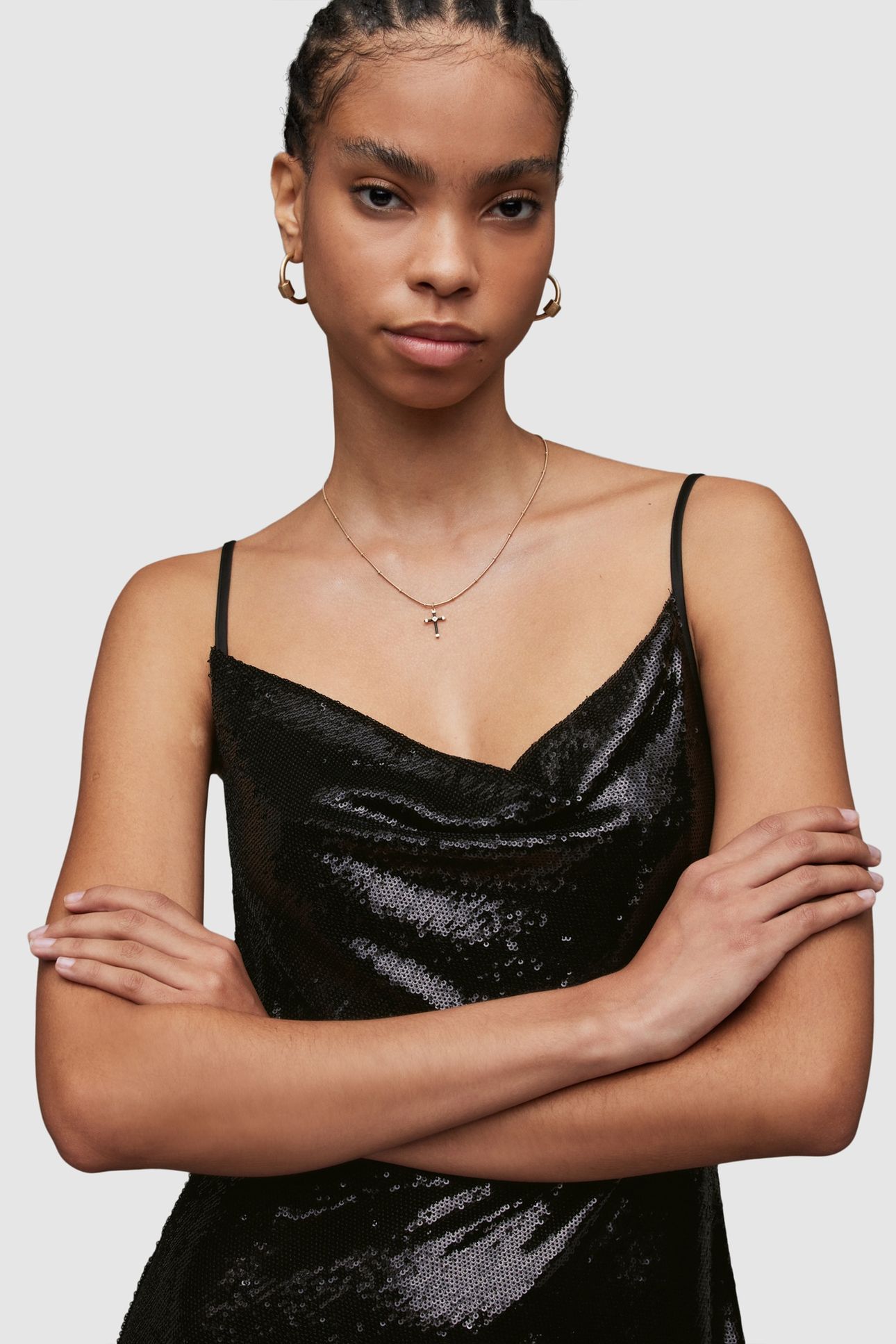 HADDI SEQUIN DRESS BLACK 6