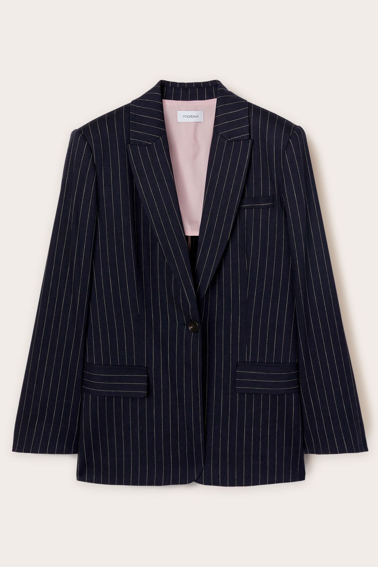 PINSTRIPED SINGLE-BREASTED BLAZER BLUE 4