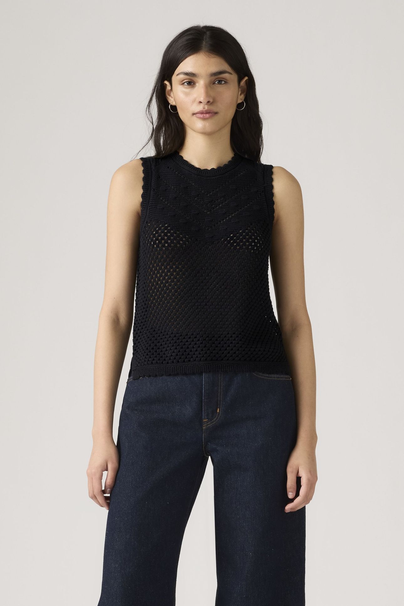 ADRIENNE CROCHET TANK TOP BLACK 2