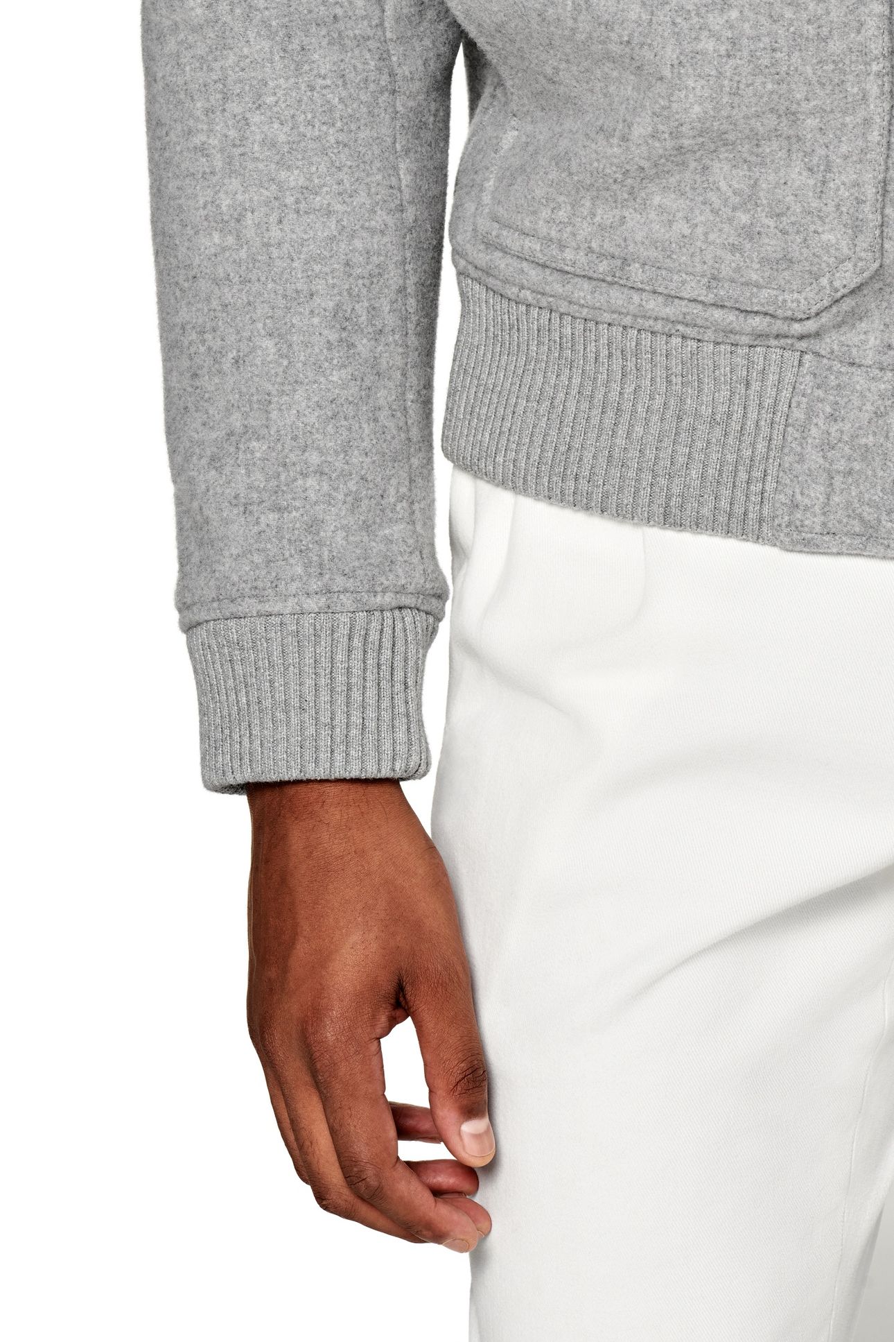 SHEARLING BOMBER-LT GREY 9