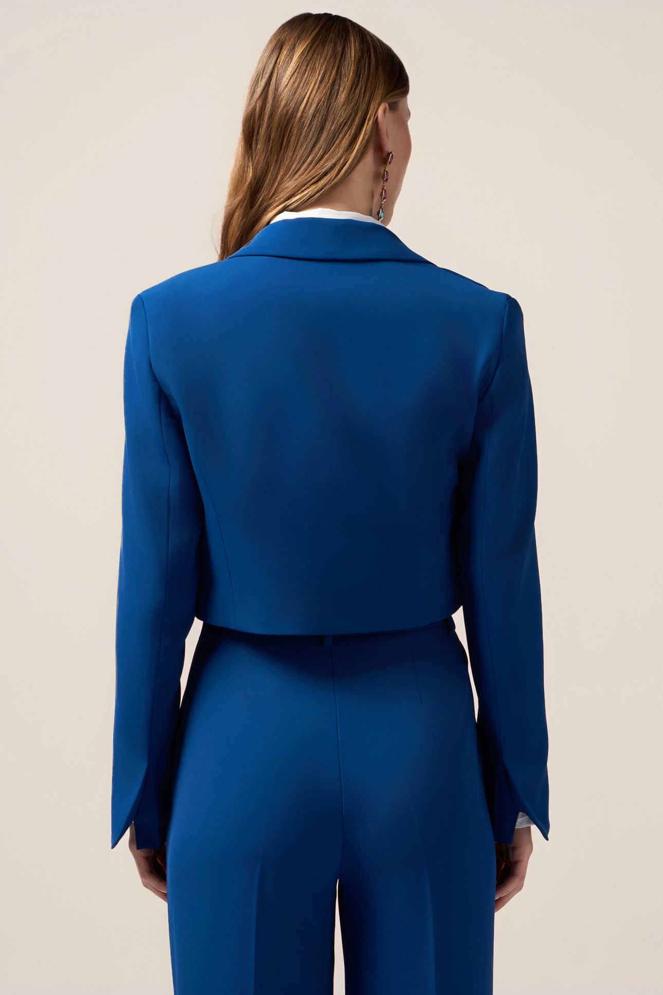 DOUBLE-BREASTED CROPPED BLAZER BRIGHT BLUE 2