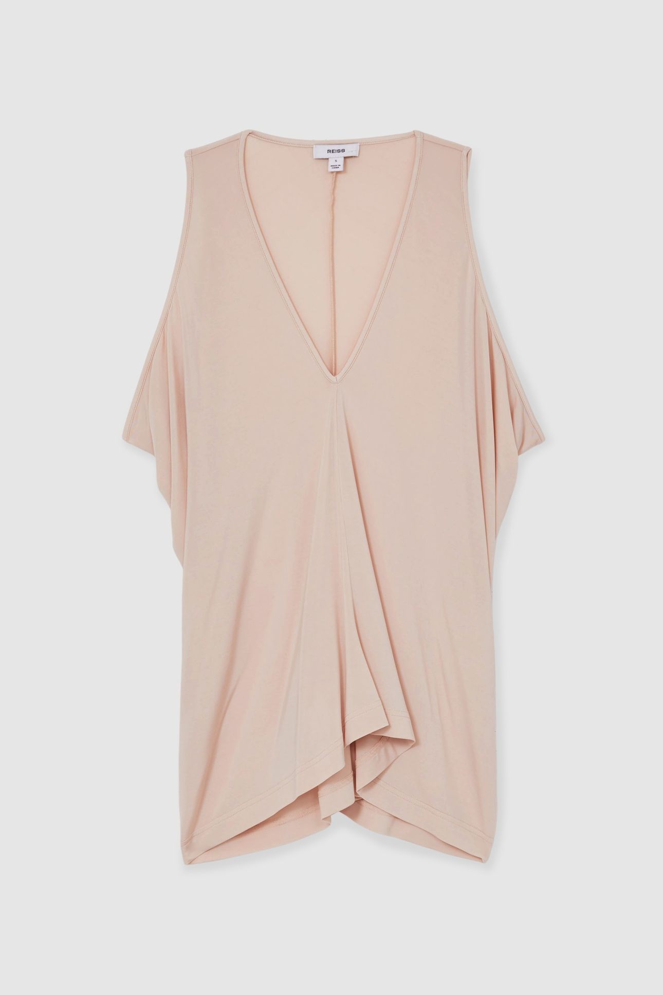 DRAPE V NECK TOP PINK 4
