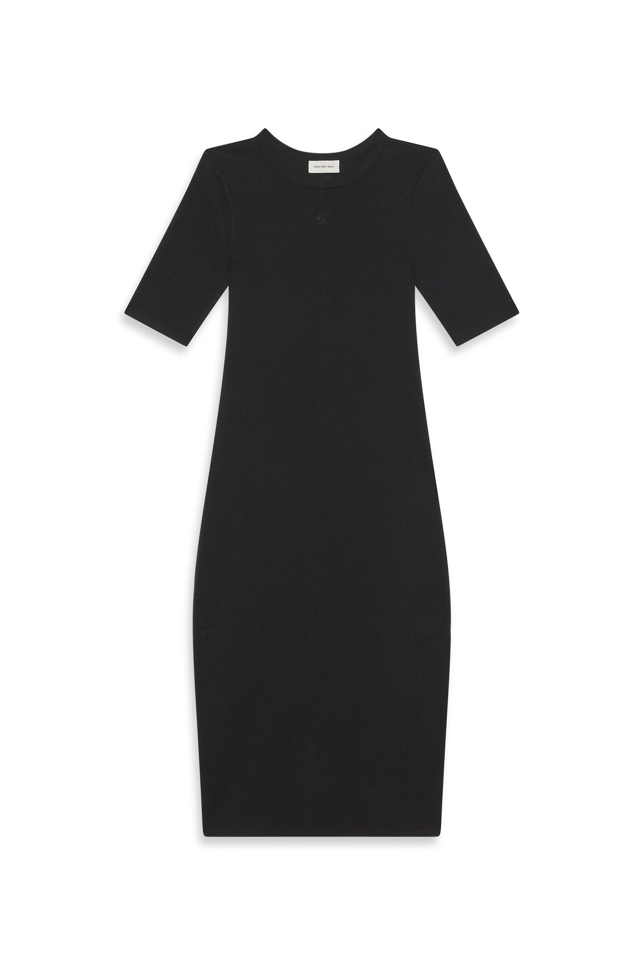REFINED CONTOUR 1X1 RIB MIDI DRESS BLACK 6