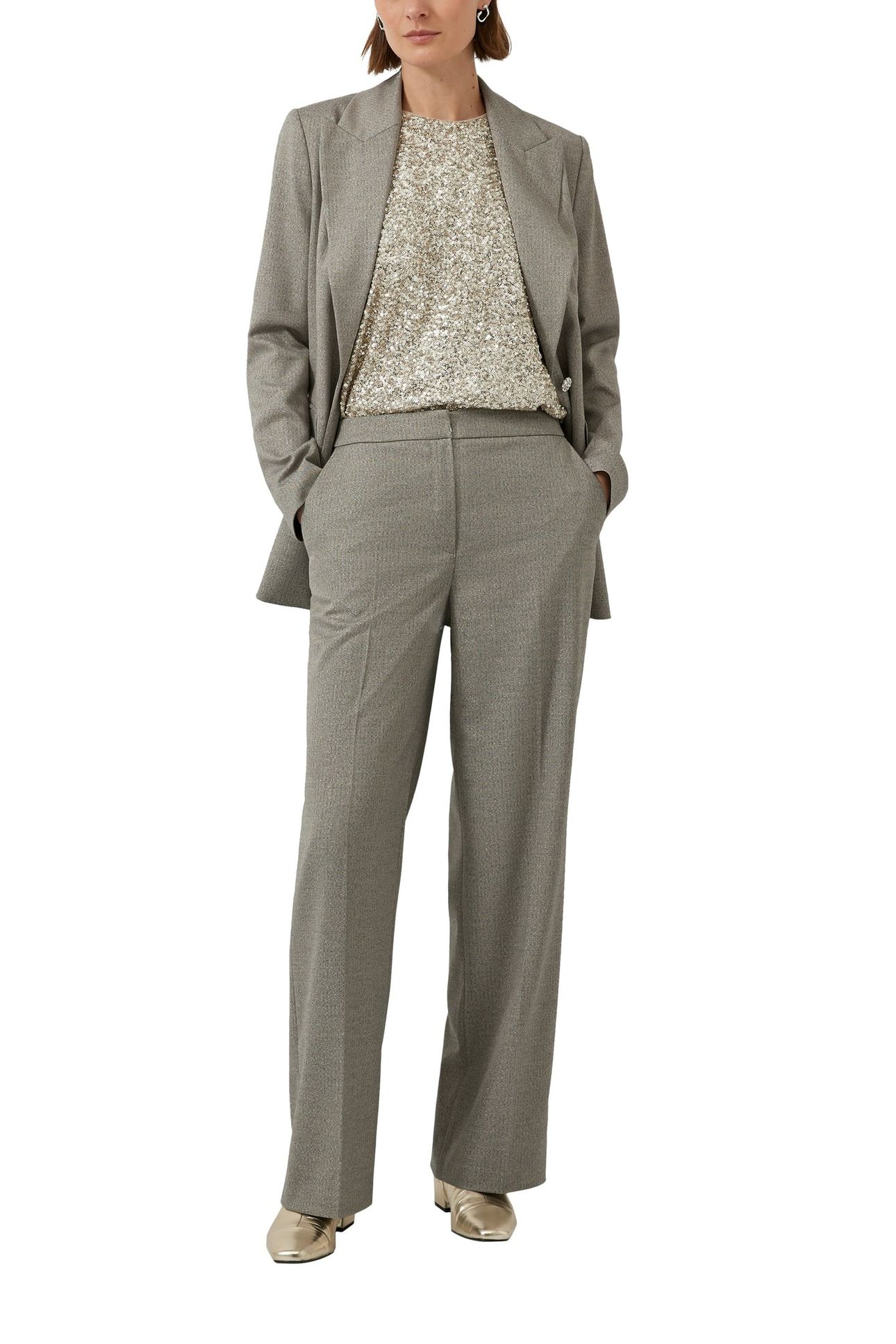 S.OLIVER PANTS GREY/BLACK 1