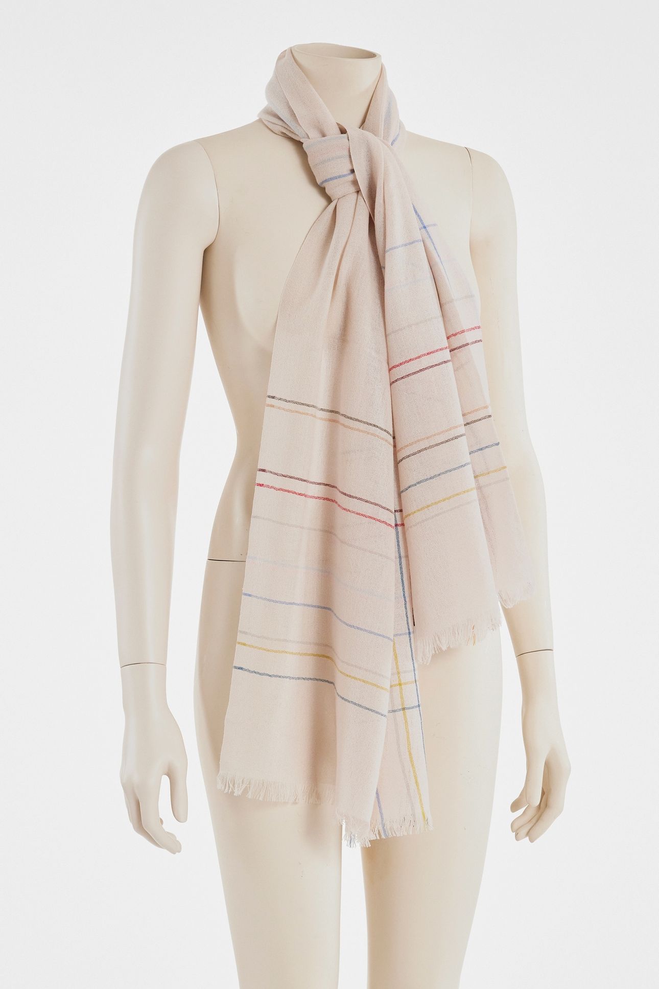 WOSCARF BRKN SIG CHCK OFF WHITE 2