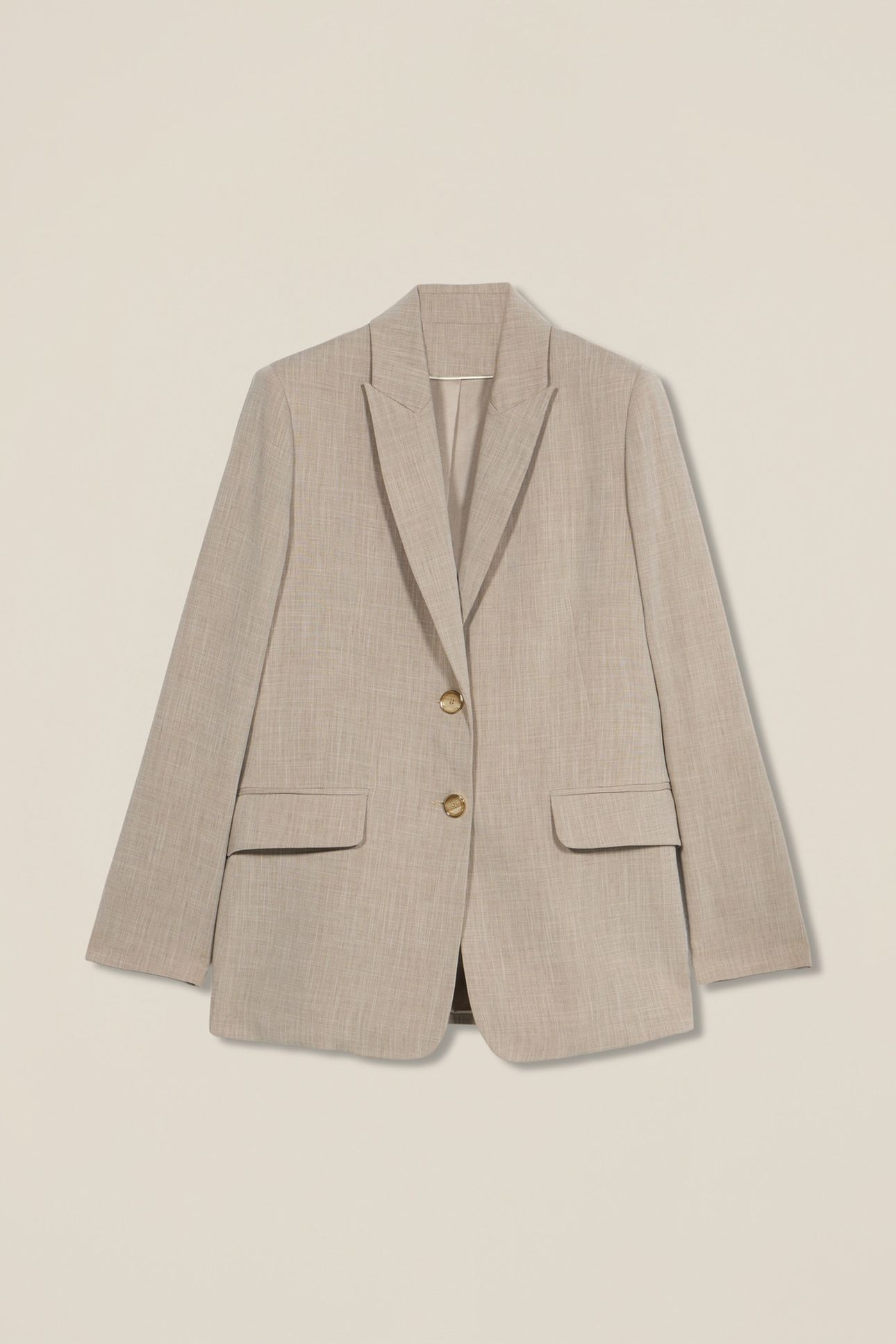 FLUID VISCOSE BLEND BLAZER BEIGE 3
