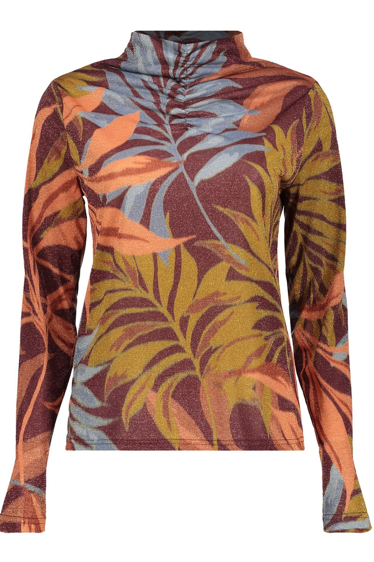 TOP LUREX PRINT BORDEAUX/ORANGE/BLUE 1