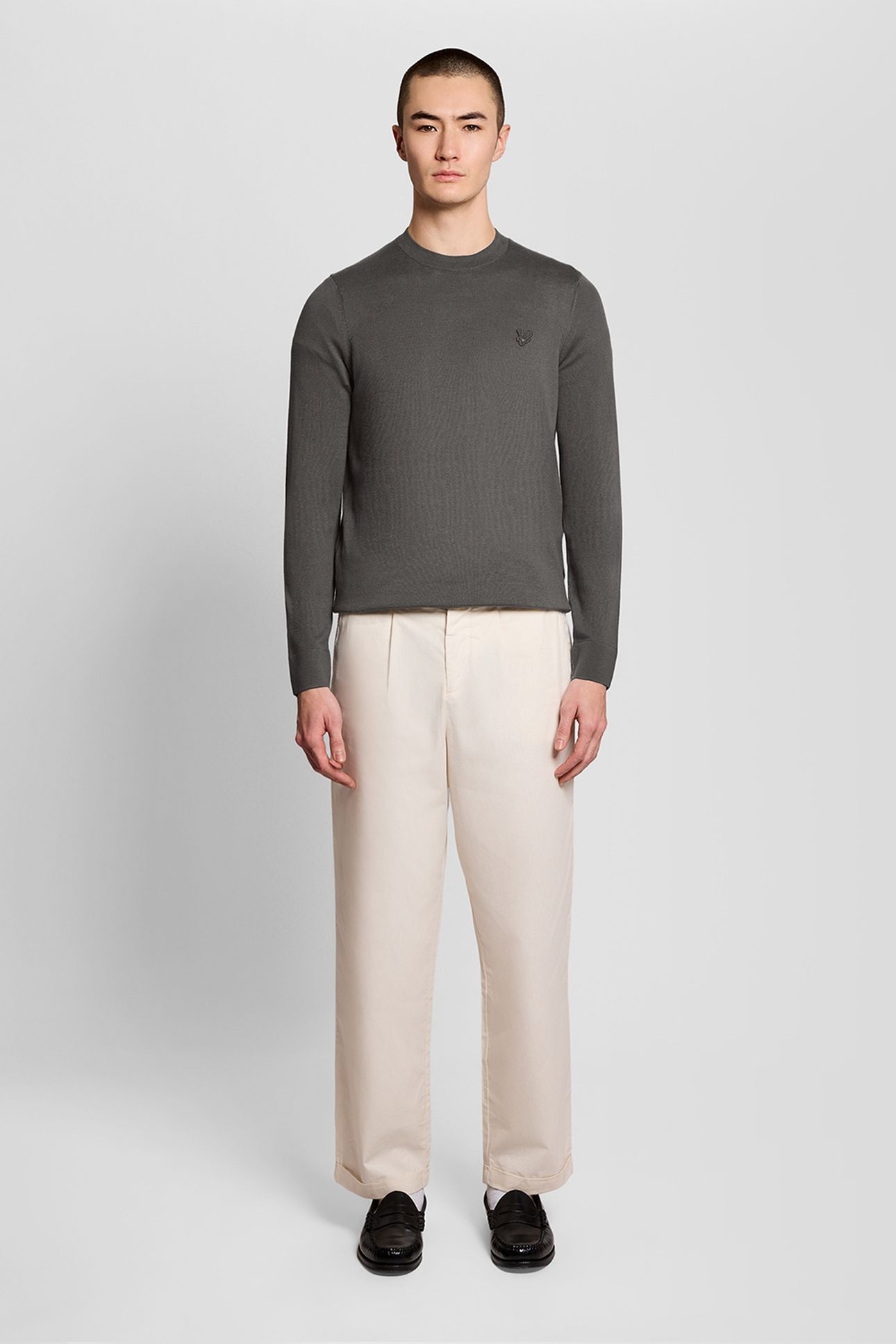 TONAL SUPERFINE CREW NECK JUMPER IRON GATE 1