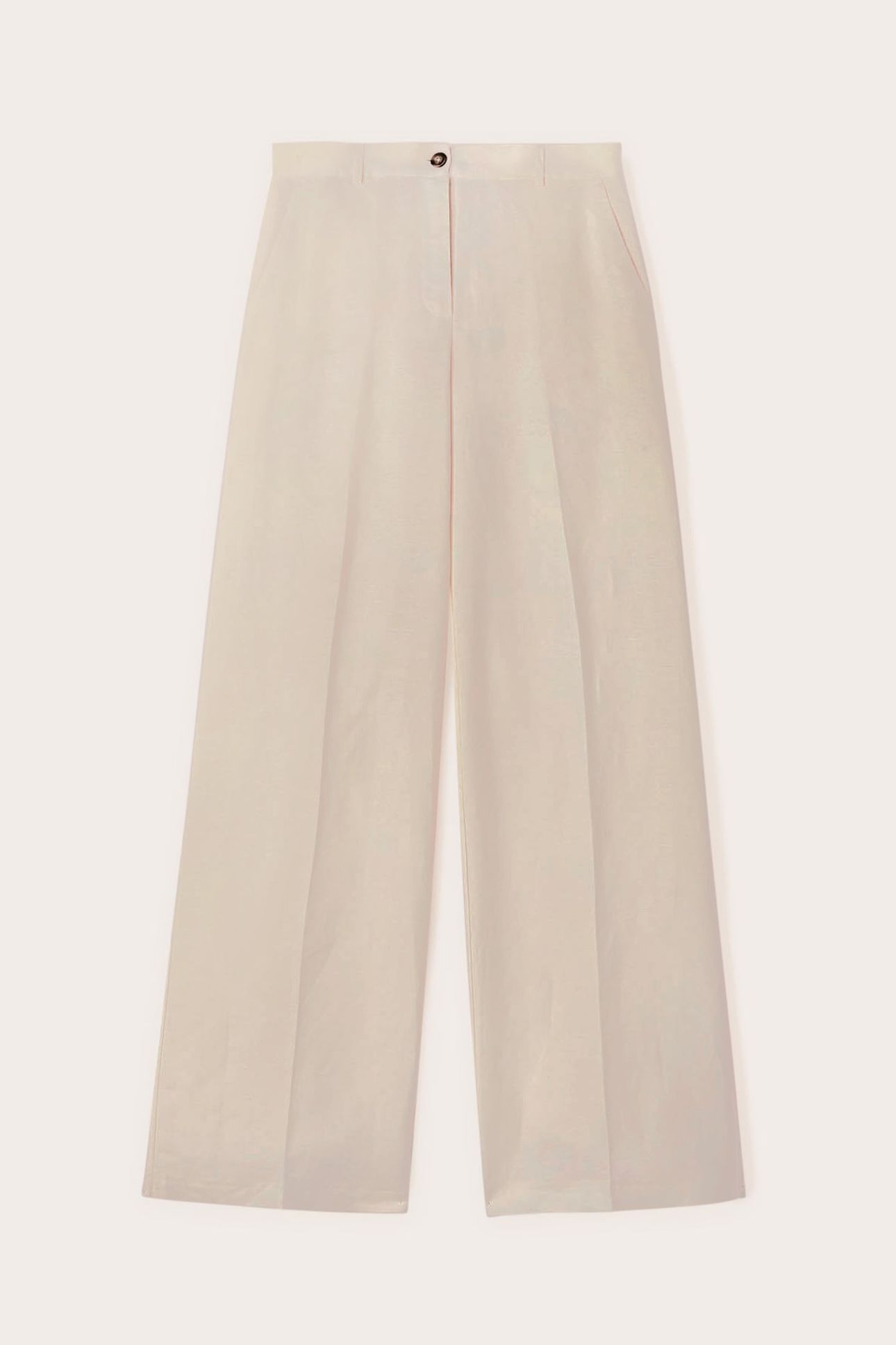 WIDE LEG LINEN BLEND TROUSERS WHITE 5