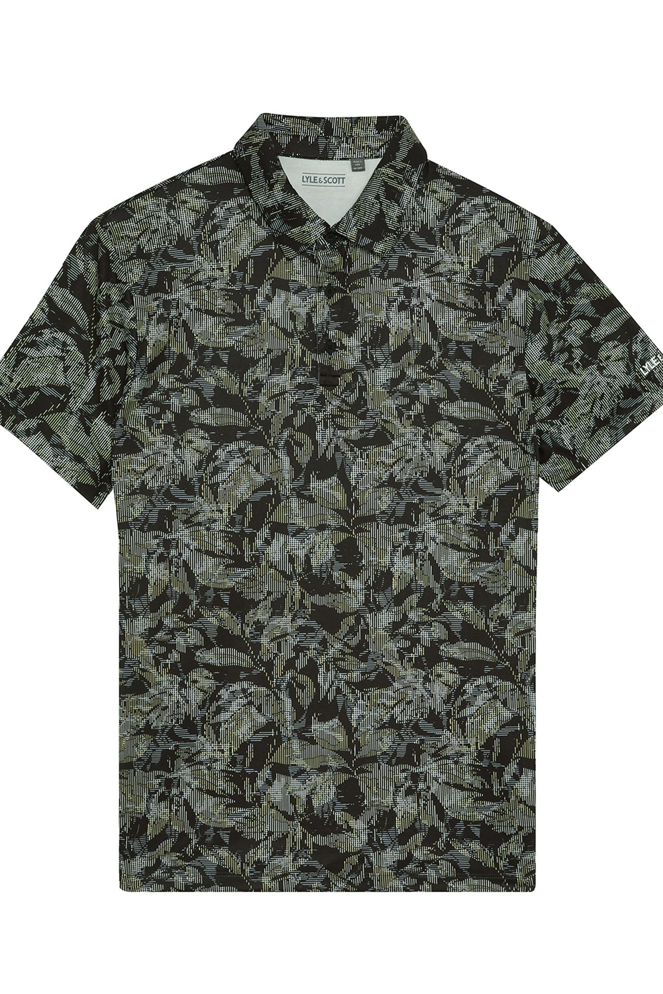GOLF DIGITAL FLORAL POLO SHIRT JET BLACK 4