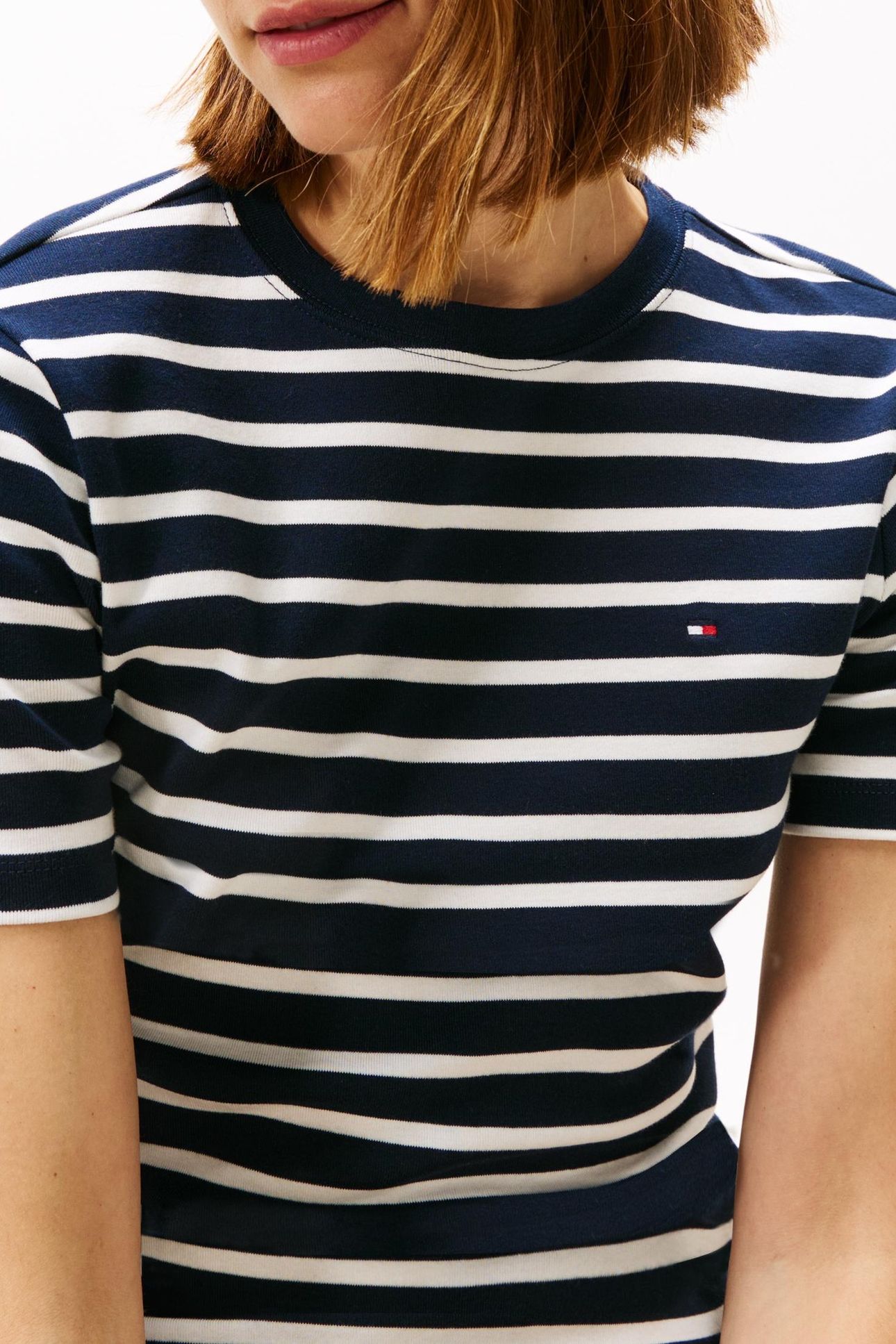 SLIM CODY C-NECK SS BRETON STRIPE DARK NIGHT/ECRU 8