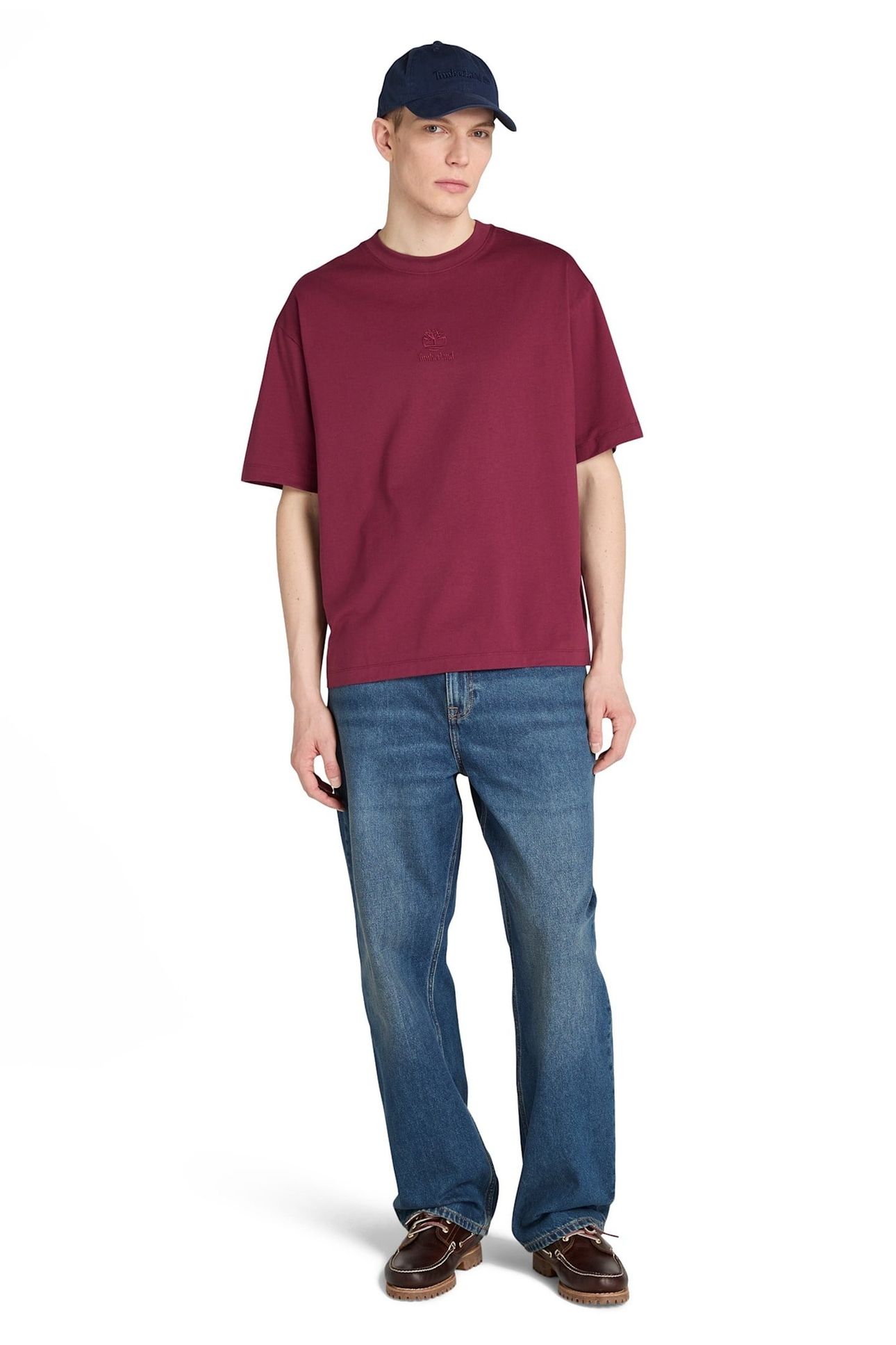 HAMPTHON TONAL STACK LOGO TEE BURGUNDY 3