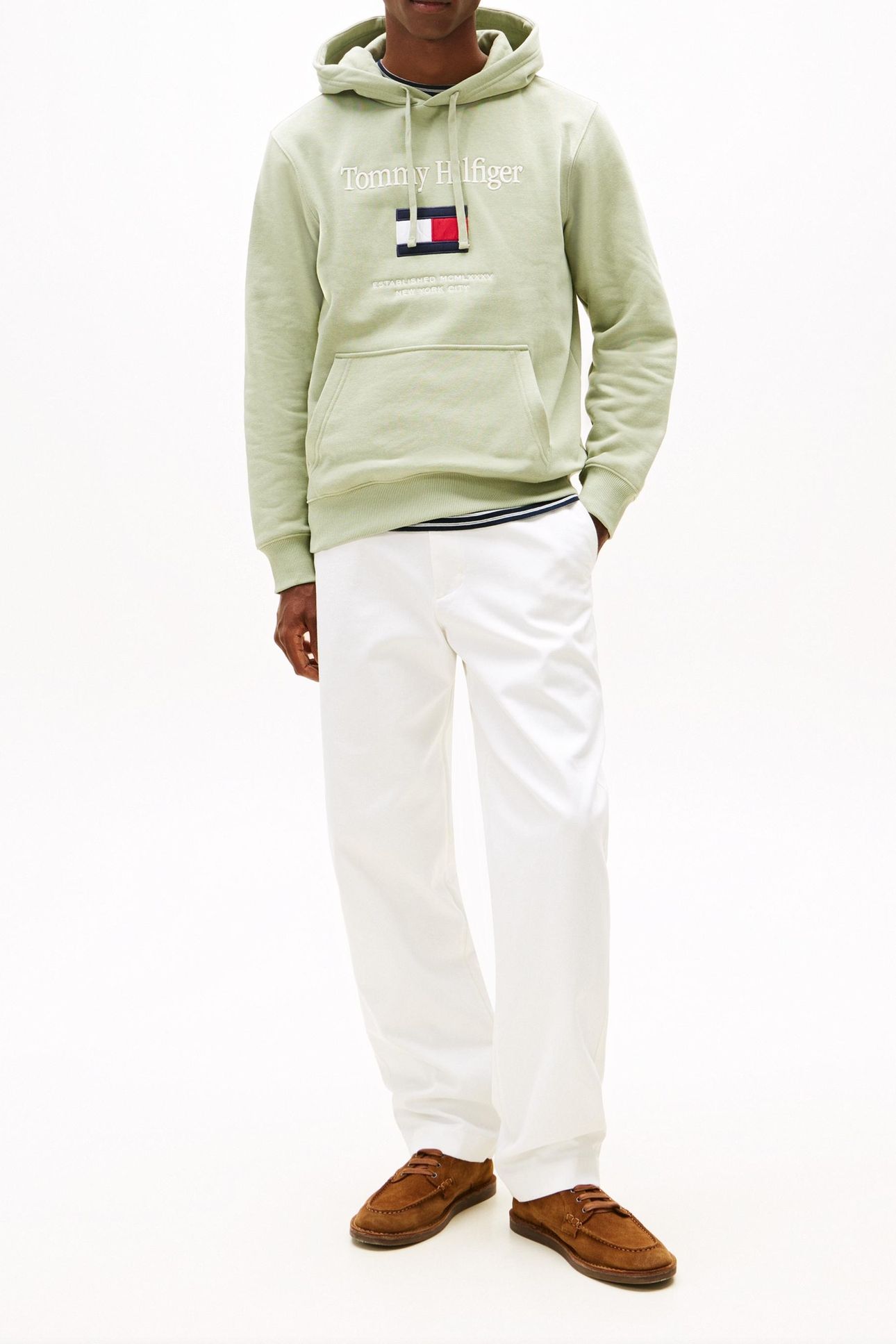 TOMMY EMBRO FLAG HOODIE EARTH SAGE 3