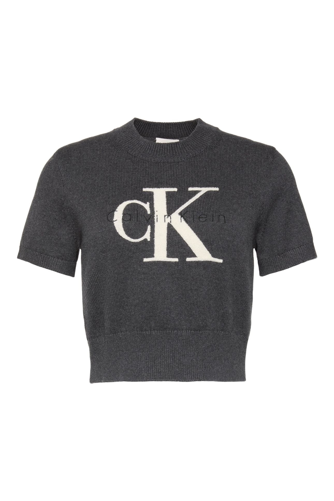 CHUNKY COTTON GRAPHIC SWEATER B85 CHARCOAL HEATHER 5