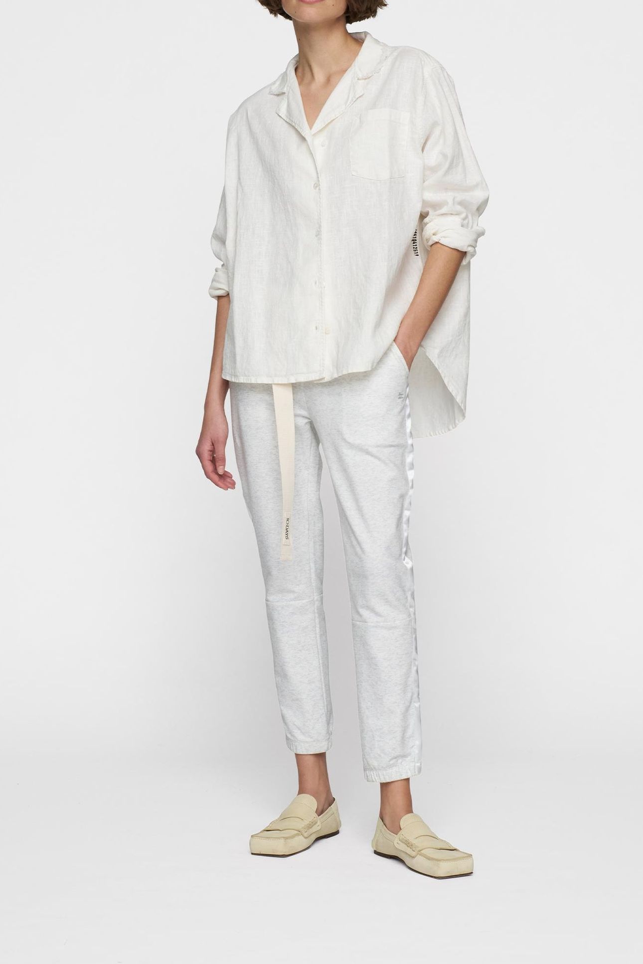 BELTED CROPPED JOGGER WHITE MELEE 3