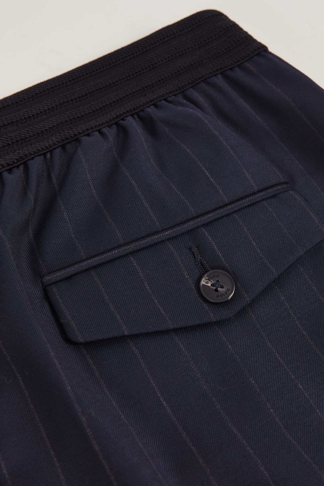 WAISTBAND PIN STRIPE WIDE LEG TROUSER NAVY 6